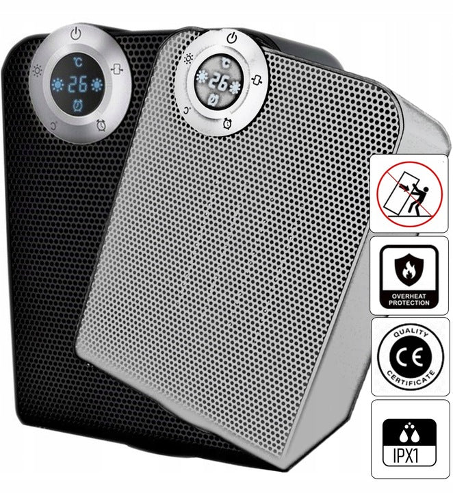Aeroterma ceramica Zilan ZLN2021 Negru, 1800W, motor din cupru, rezistenta la apa IPX1