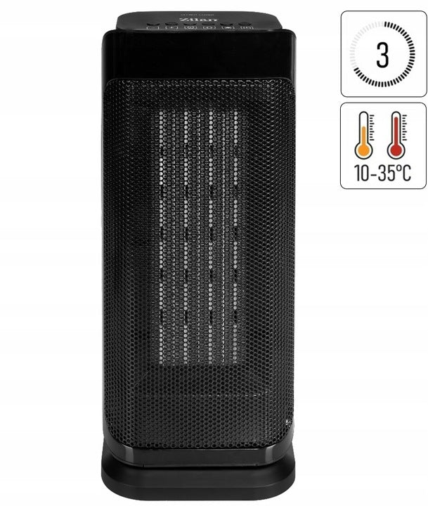 Aeroterma ceramica turn Zilan ZLN2045 negru, 2000W, oscilatie automata, timer 8H