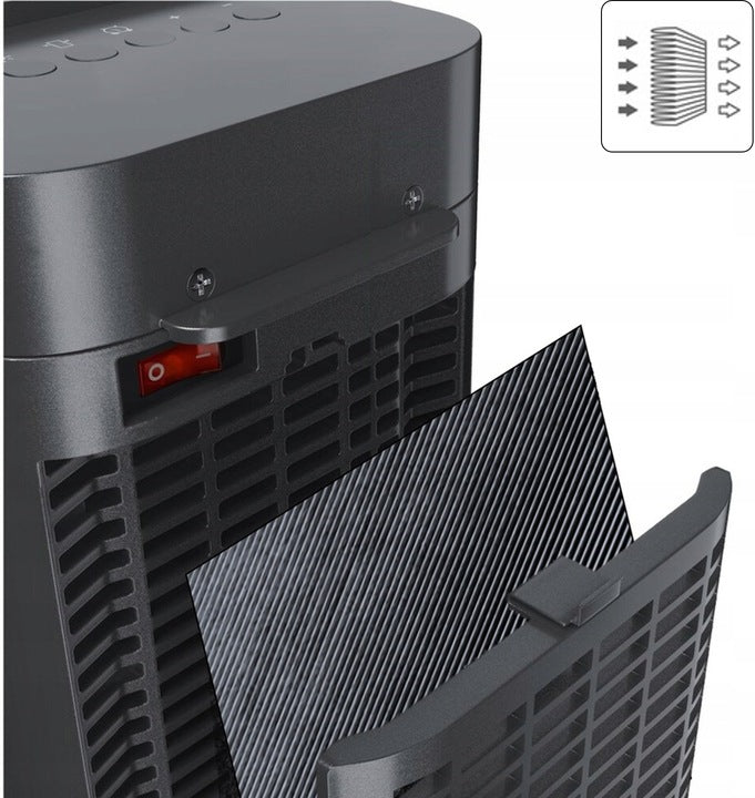 Aeroterma ceramica turn Zilan ZLN2045 negru, 2000W, oscilatie automata, timer 8H