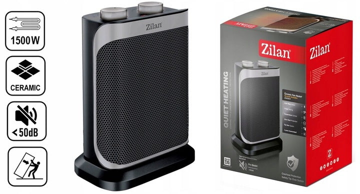 Aeroterma ceramica Zilan ZLN2014, 1500W, 2 nivele de incalzire, temperatura reglabila, siguranta la cadere