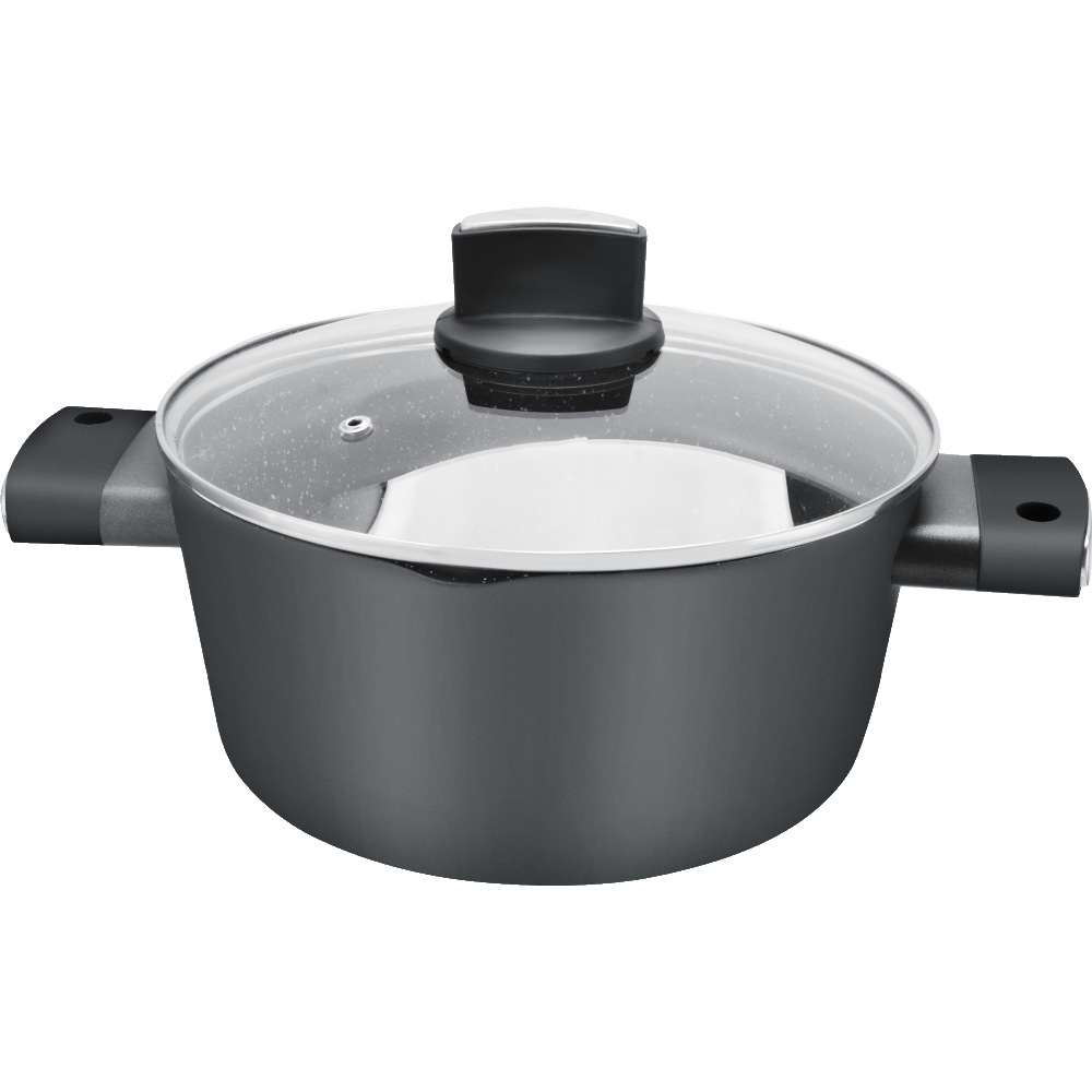 Set de oale Zilan ZLN0959 Negru, cu 7 piese, invelis din marmura si manere fine la atingere