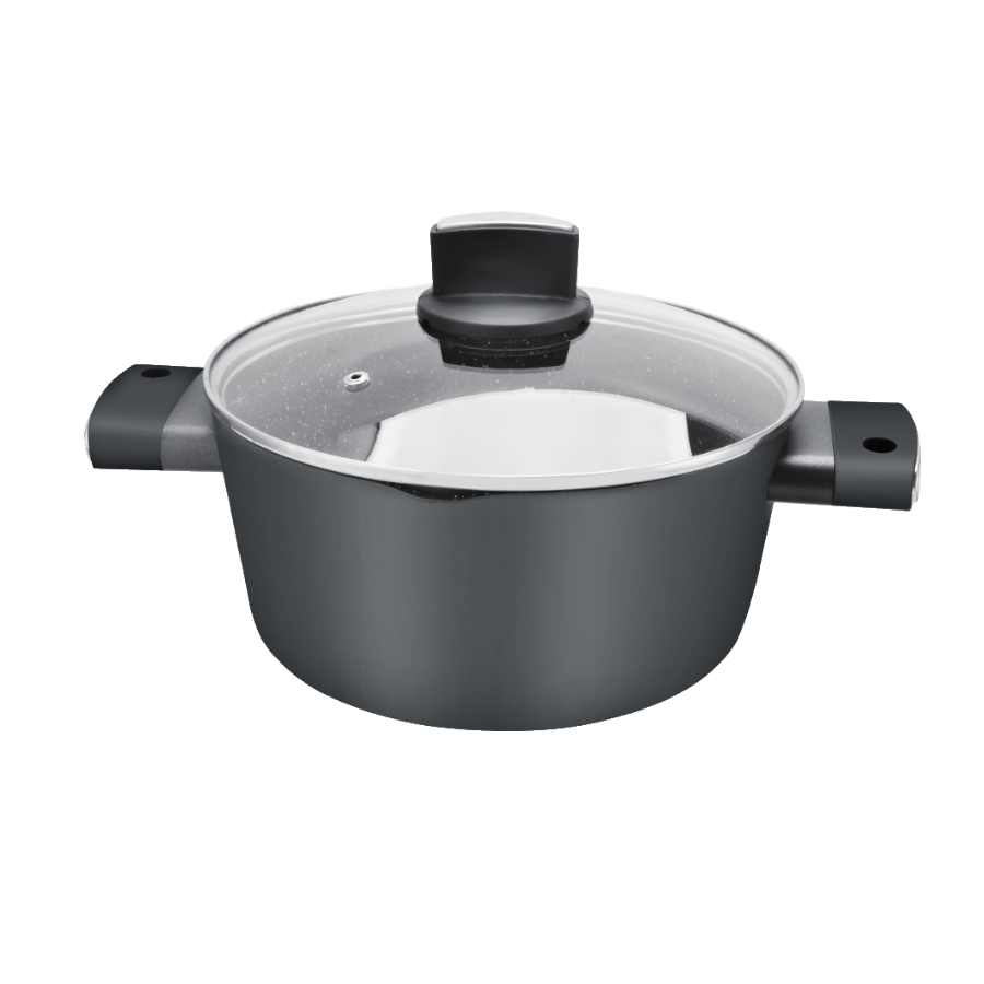 Set de oale Zilan ZLN0942 Negru, cu 9 piese, invelis din marmura si manere fine la atingere