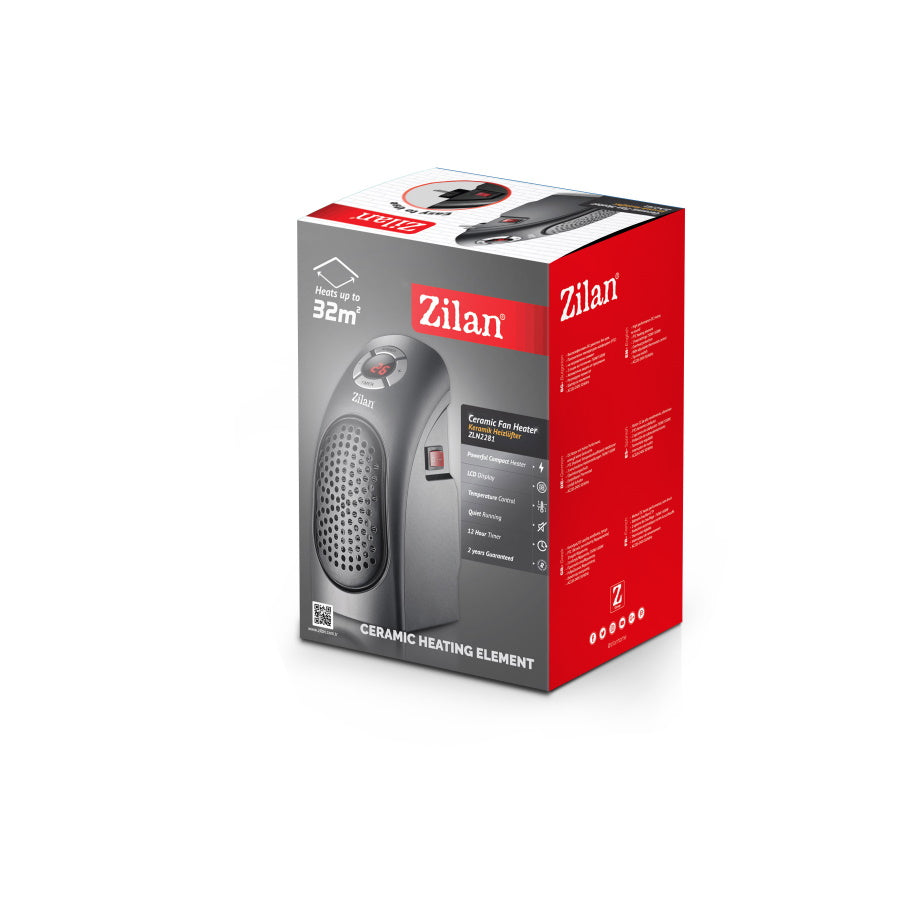 Aeroterma ceramica Zilan ZLN2281 Negru, ecran LCD, foarte puternica si comapacta