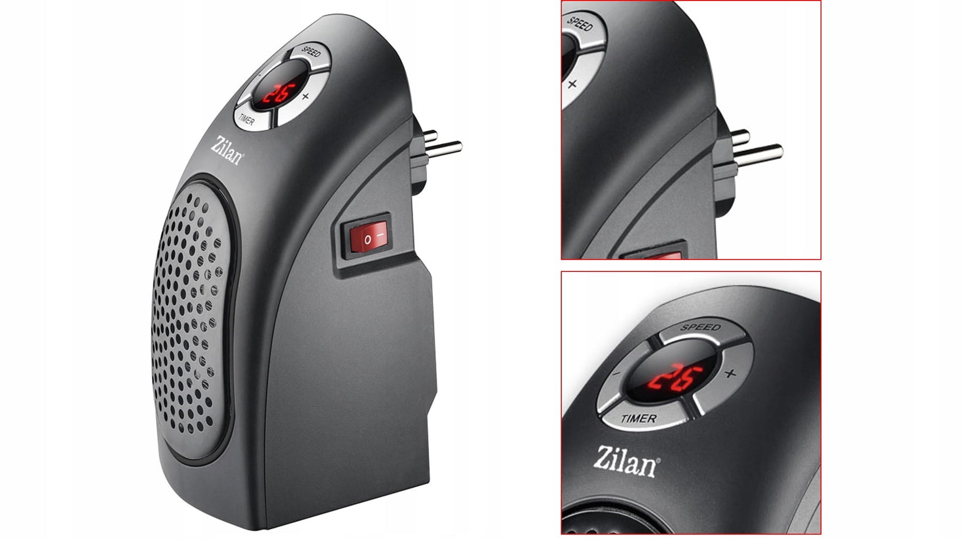 Aeroterma ceramica Zilan ZLN2281 Negru, ecran LCD, foarte puternica si comapacta