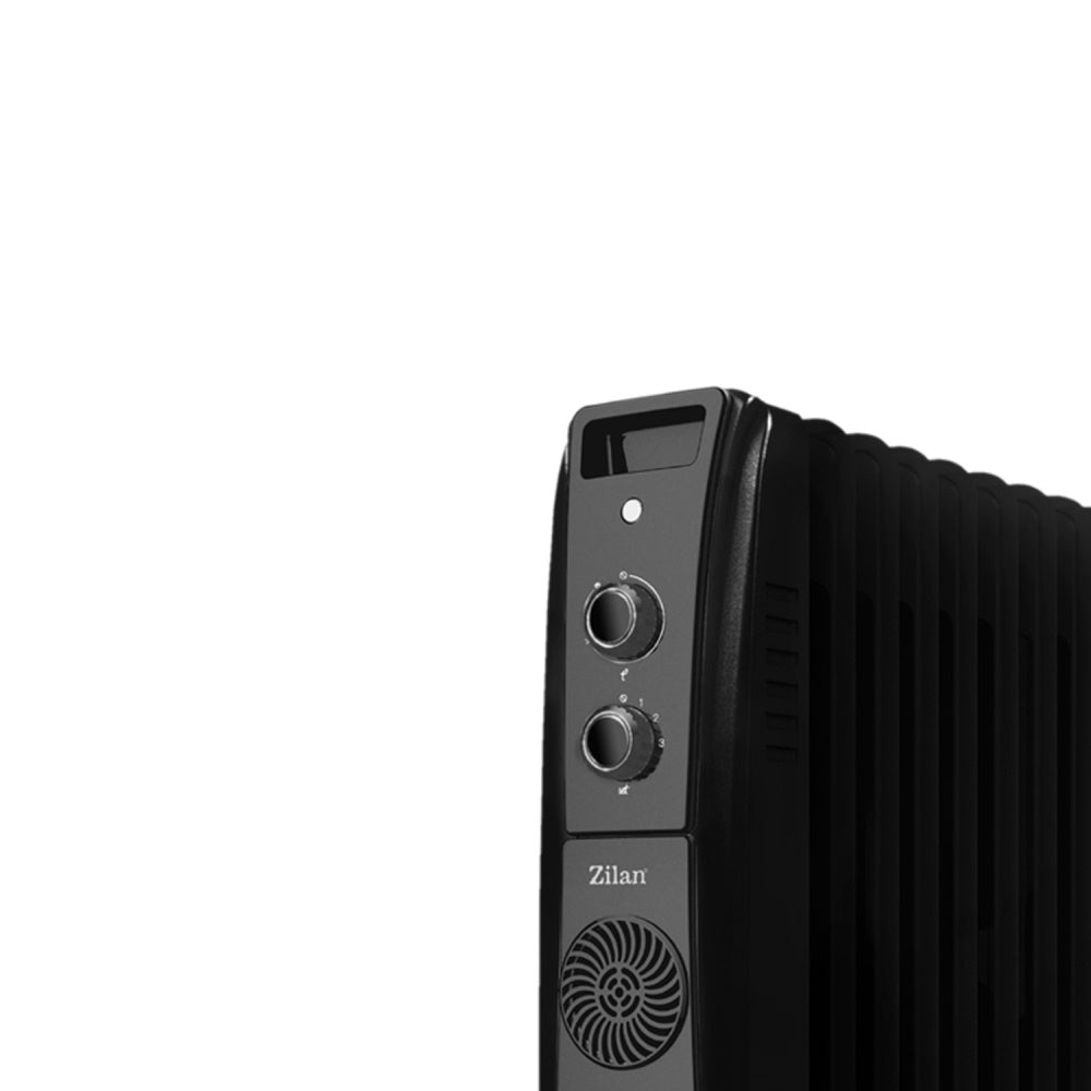 Calorifer electric cu ulei ZILAN ZLN1963 Negru, termostat reglabil, 2500W, 11 elementi