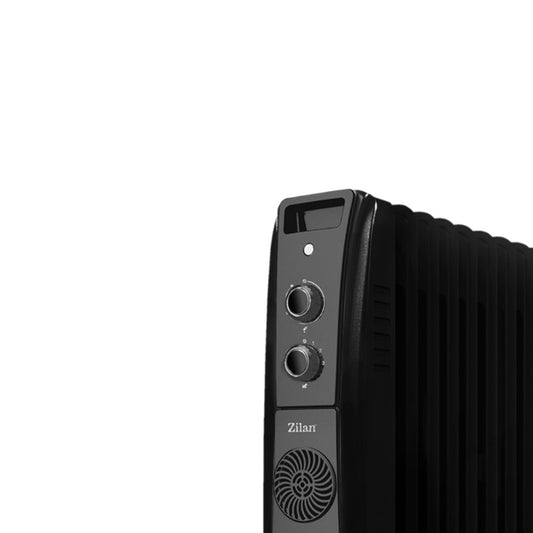 Calorifer electric cu ulei ZILAN ZLN1963 Negru, termostat reglabil, 2500W, 11 elementi