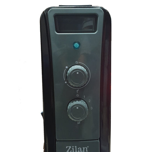 Calorifer electric cu ulei ZILAN ZLN1956 Negru, termostat reglabil, 2500W, 9 elementi