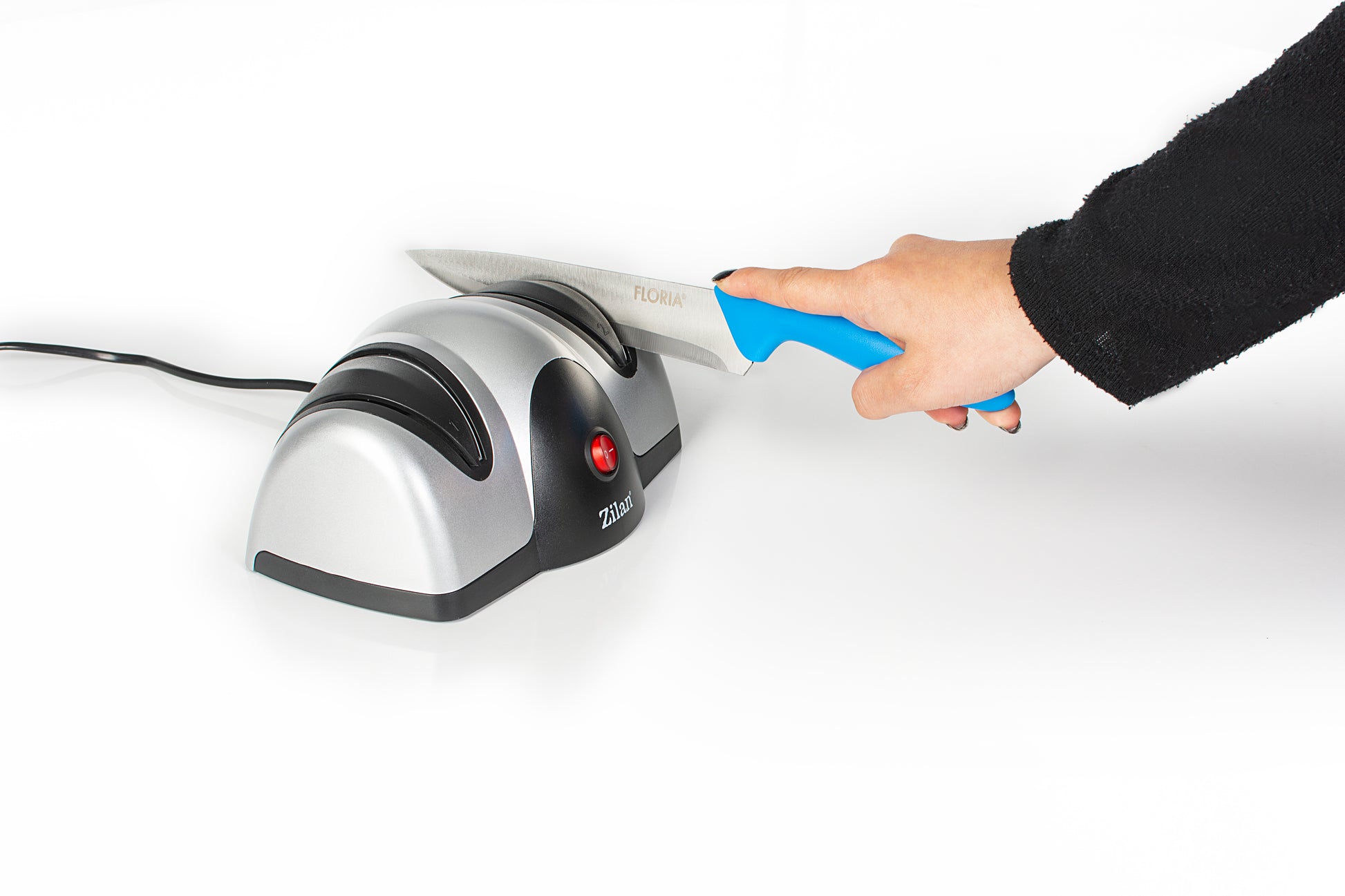 Ascutitor de cutite electric Zilan ZLN2168 Gri, cu doua nivele de ascutire, 40W, usor de curatat
