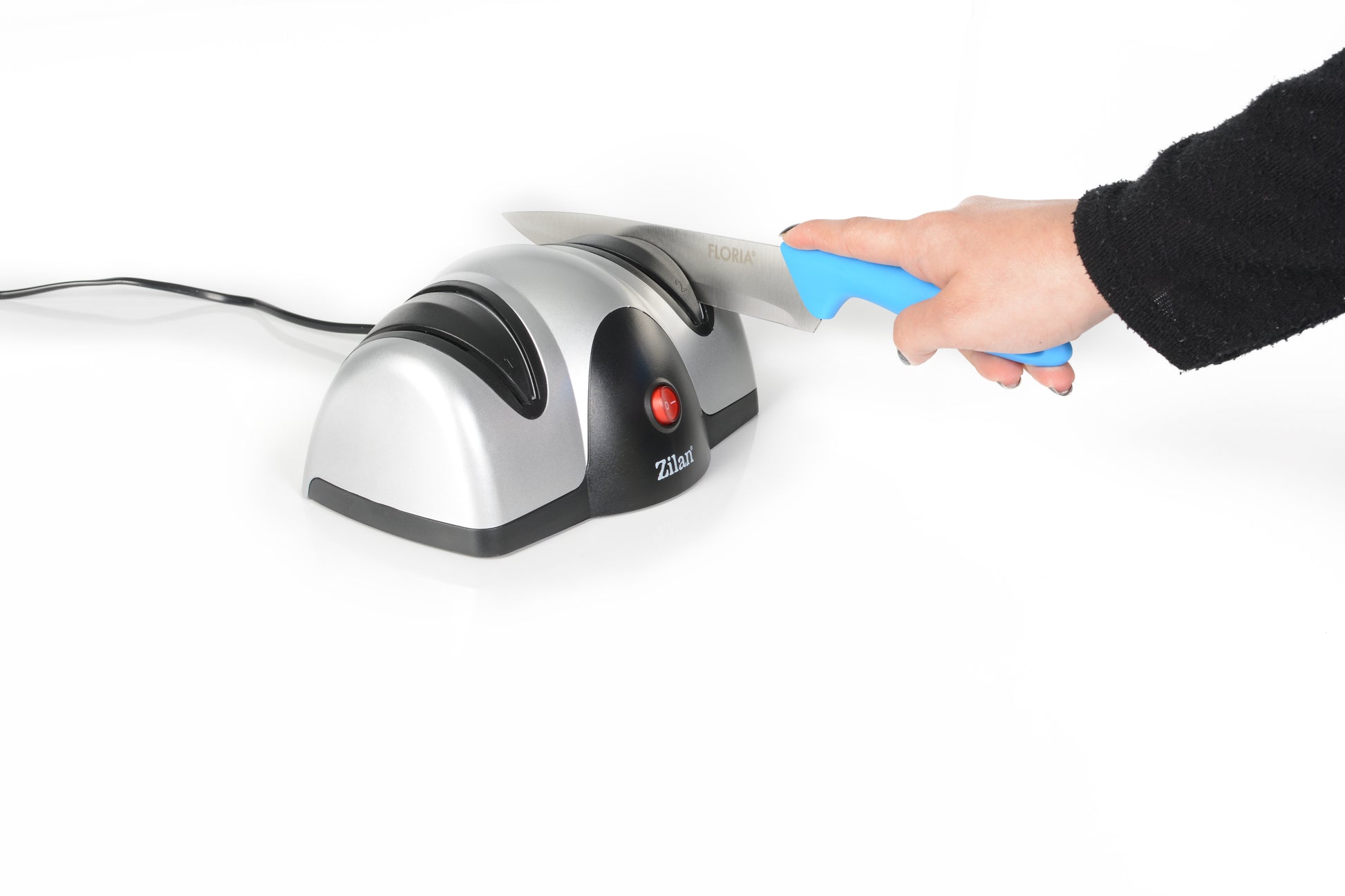 Ascutitor de cutite electric Zilan ZLN2168 Gri, cu doua nivele de ascutire, 40W, usor de curatat