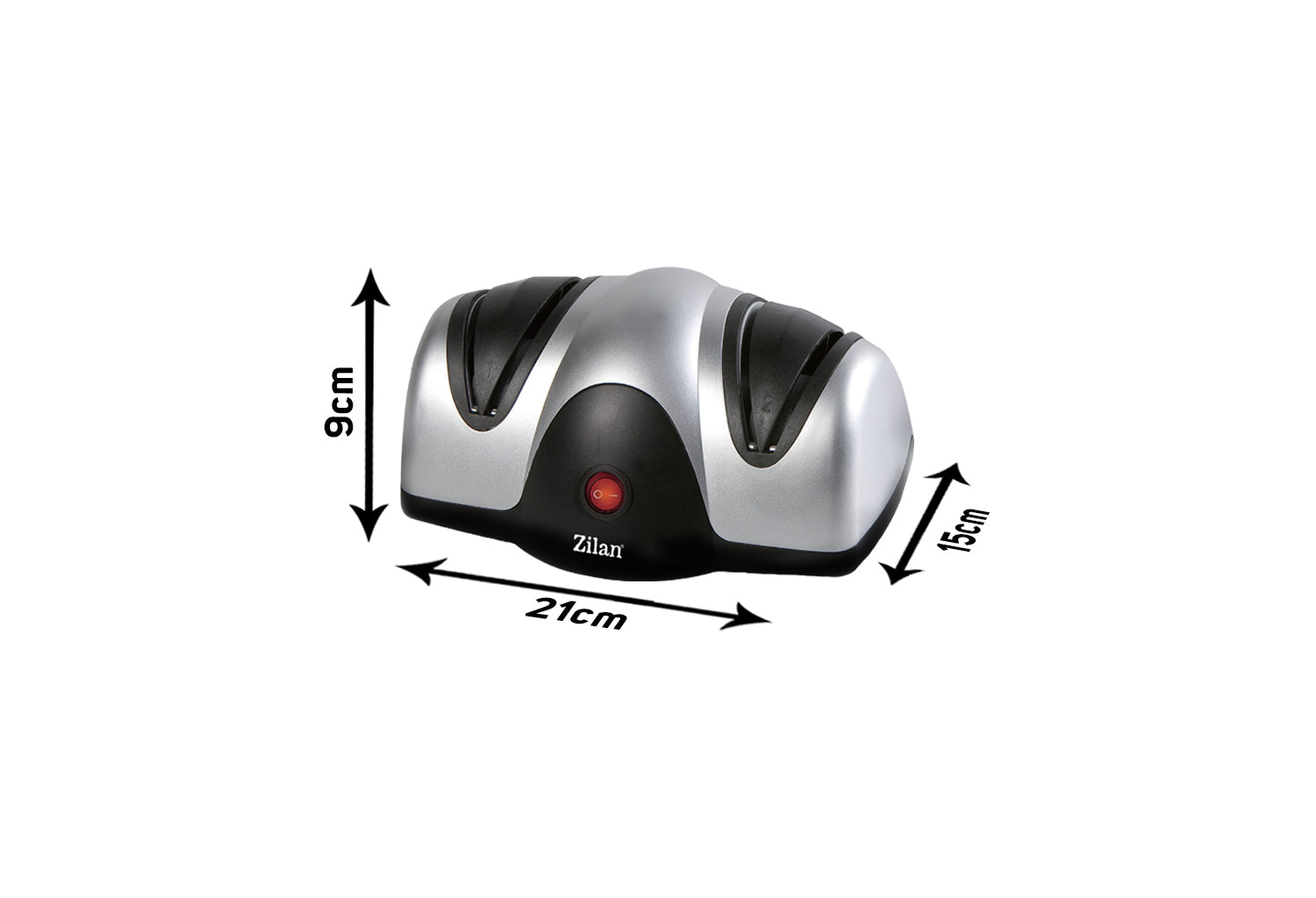 Ascutitor de cutite electric Zilan ZLN2168 Gri, cu doua nivele de ascutire, 40W, usor de curatat
