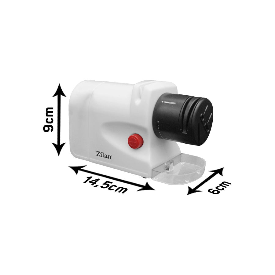 Ascutitor de cutite Zilan ZLN2175 Alb, 15W,  ultra compact, 2 nivele, ascutire si slefuire