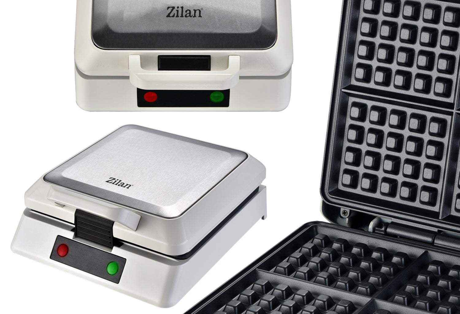 Aparat de facut gofre Zilan ZLN2939 Alb, 1200W, 4 felii, indicator led