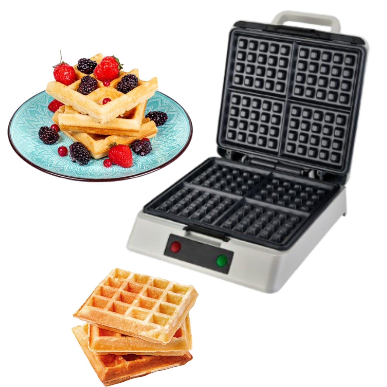Aparat de facut gofre Zilan ZLN2939 Alb, 1200W, 4 felii, indicator led