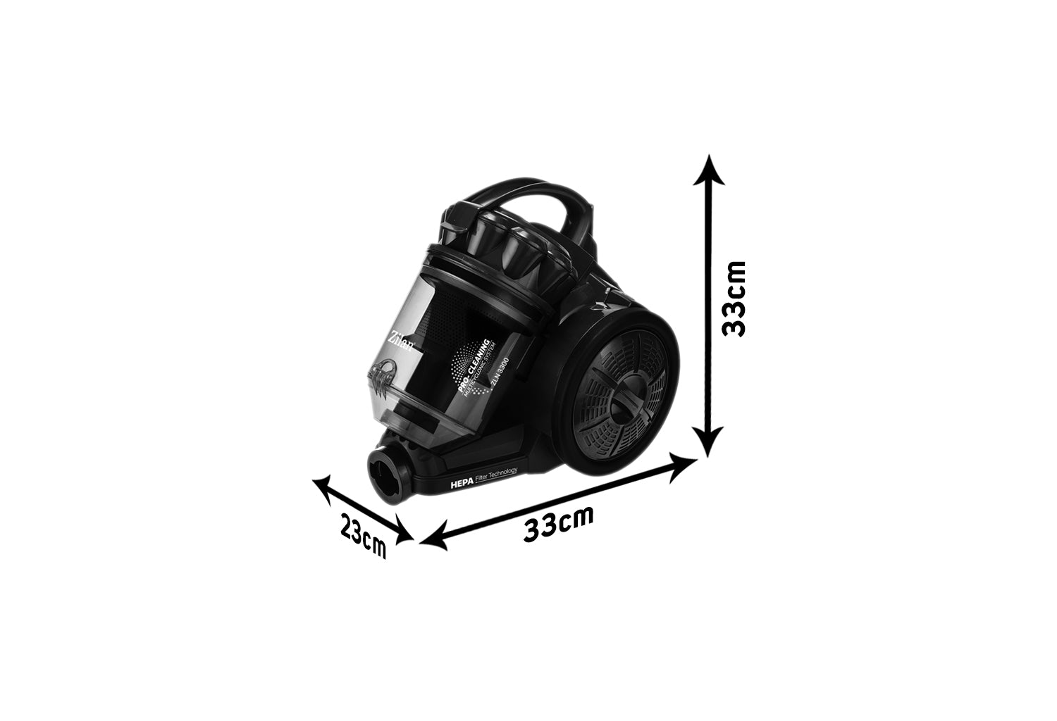 Aspirator fara sac Zilan ZLN3300 Negru, 700W, filtru HEPA 13 si control flux de aer pe maner