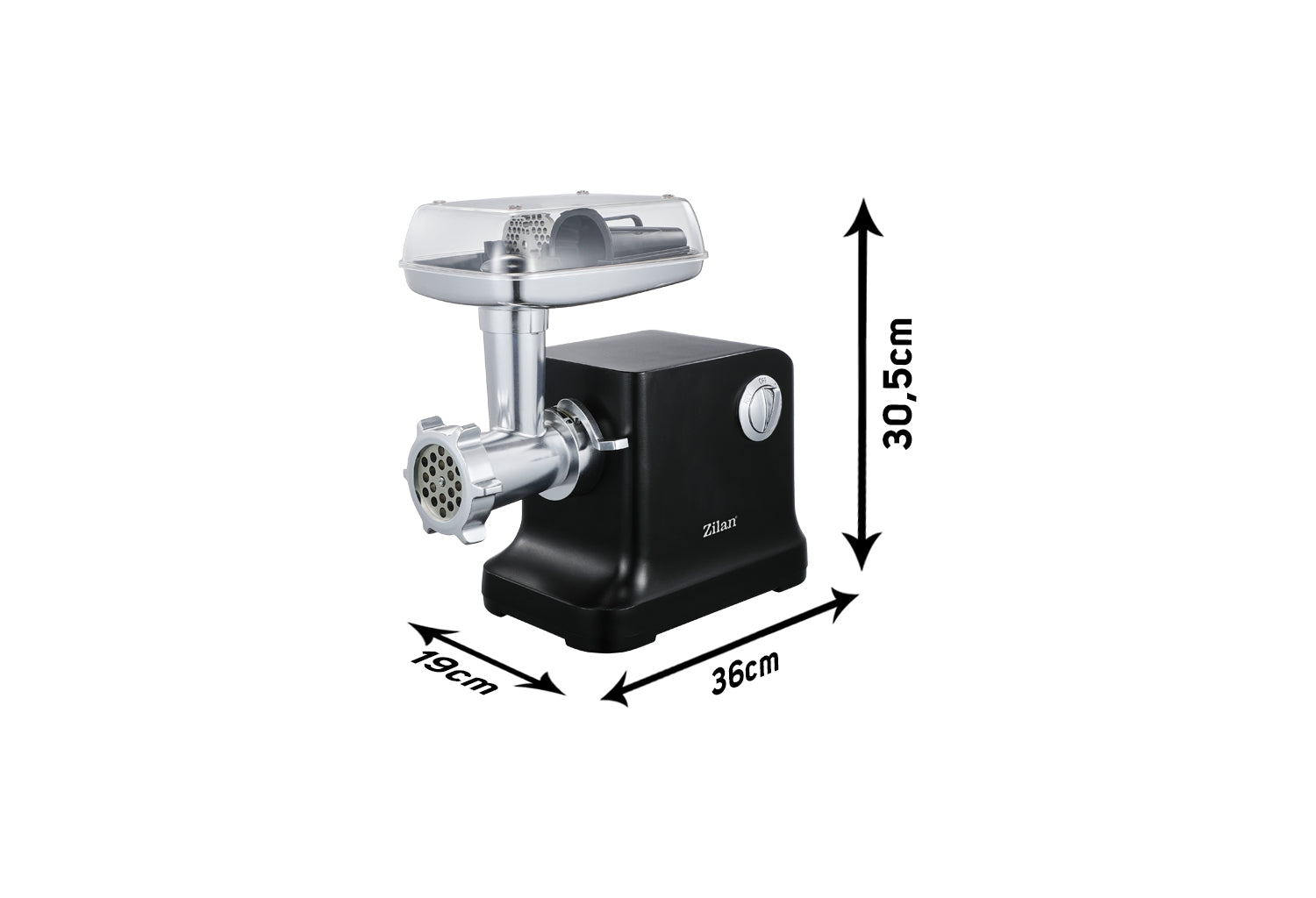 Masina de tocat carne Zilan ZLN1789 Negru, 1800W, doua viteze plus reverse