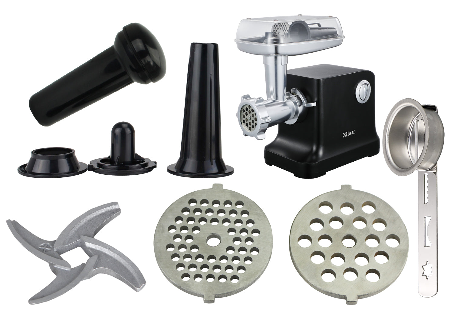 Masina de tocat carne Zilan ZLN1789 Negru, 1800W, doua viteze plus reverse