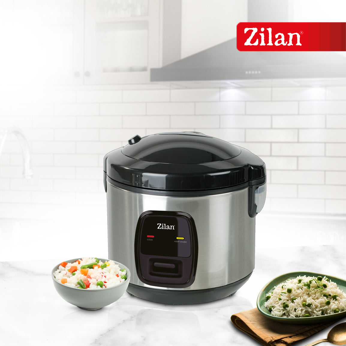 Aparat de gatit Zilan ZLN2793 2 in 1 pentru gatit orez si alimente la abur, capacitate 1.5L, 500W