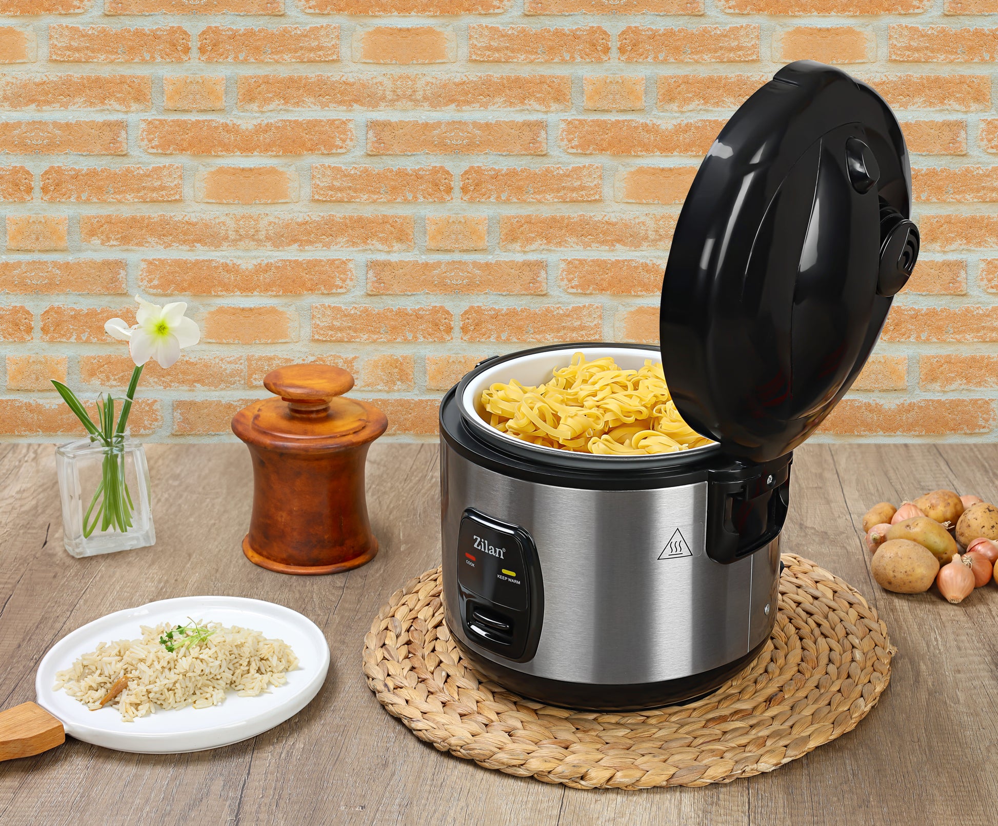 Aparat de gatit Zilan ZLN2793 2 in 1 pentru gatit orez si alimente la abur, capacitate 1.5L, 500W