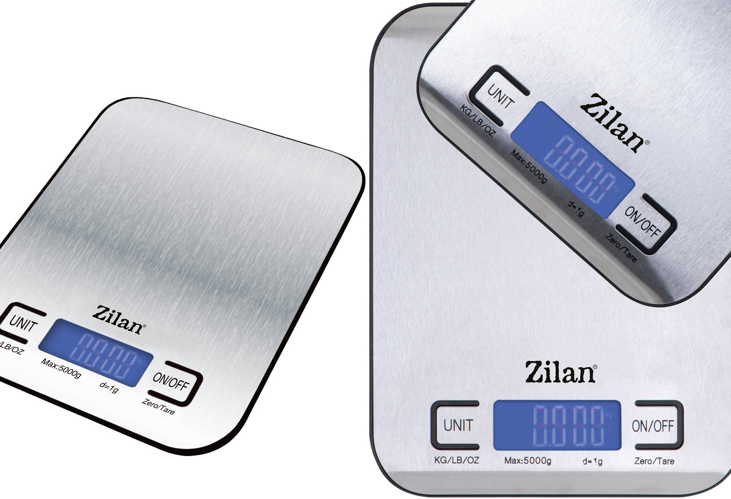 Cantar alimentar digital Zilan ZLN2984 Gri, capacitate 5000g, inchidere automata