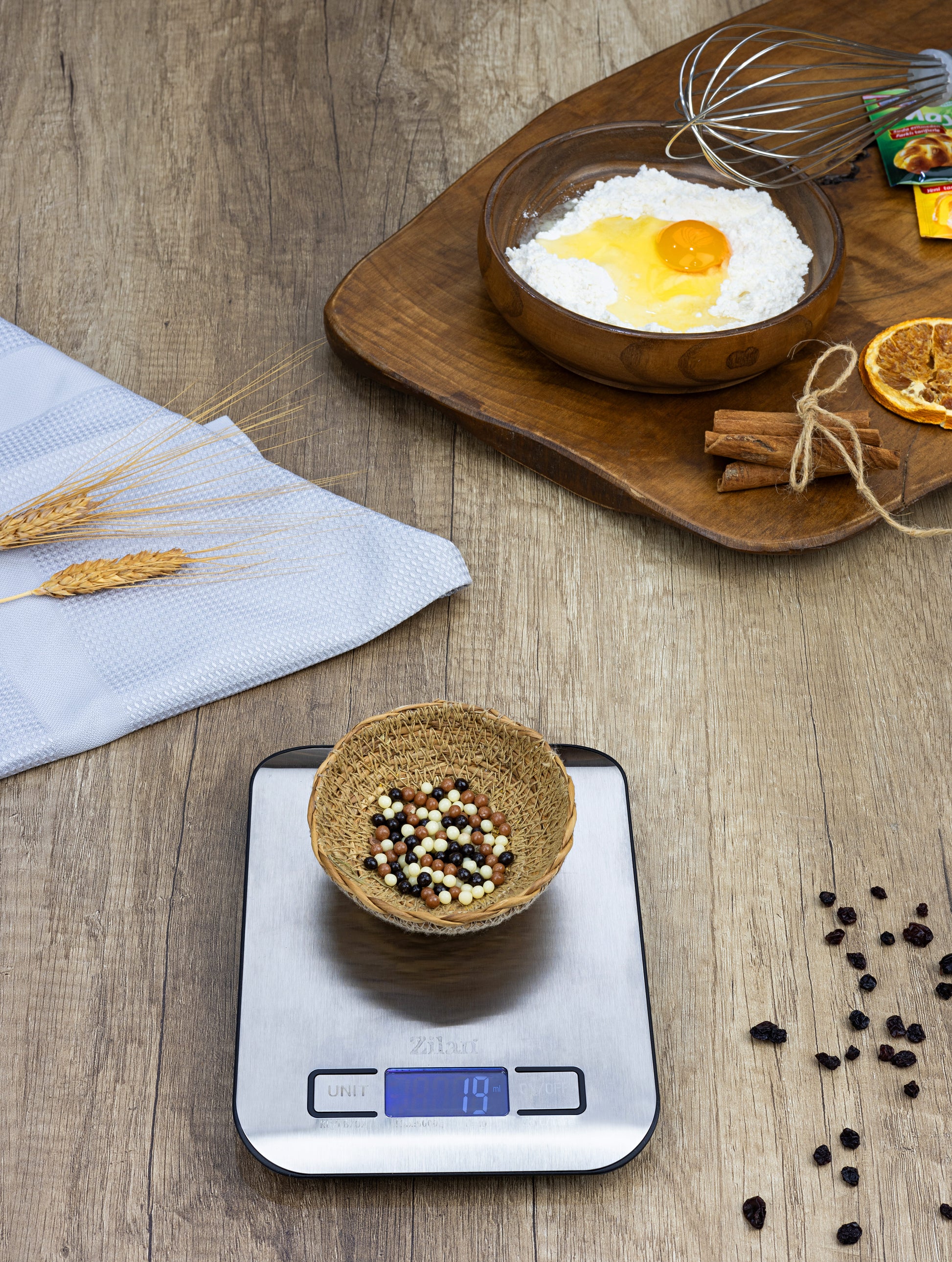 Cantar alimentar digital Zilan ZLN2984 Gri, capacitate 5000g, inchidere automata