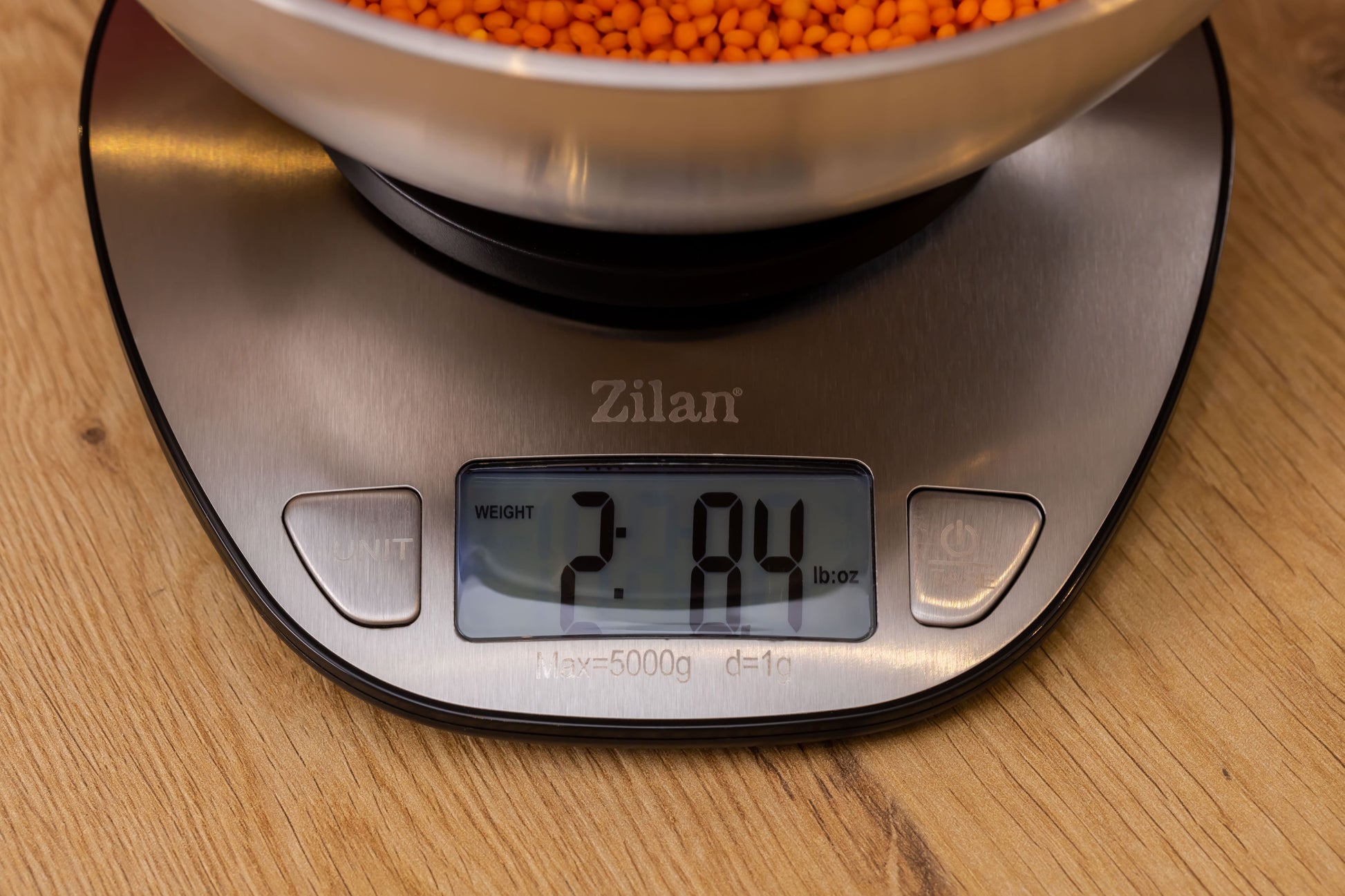 Cantar alimentar digital Zilan ZLN2960 Gri, ecran LED, indicator de baterie scazuta, inox