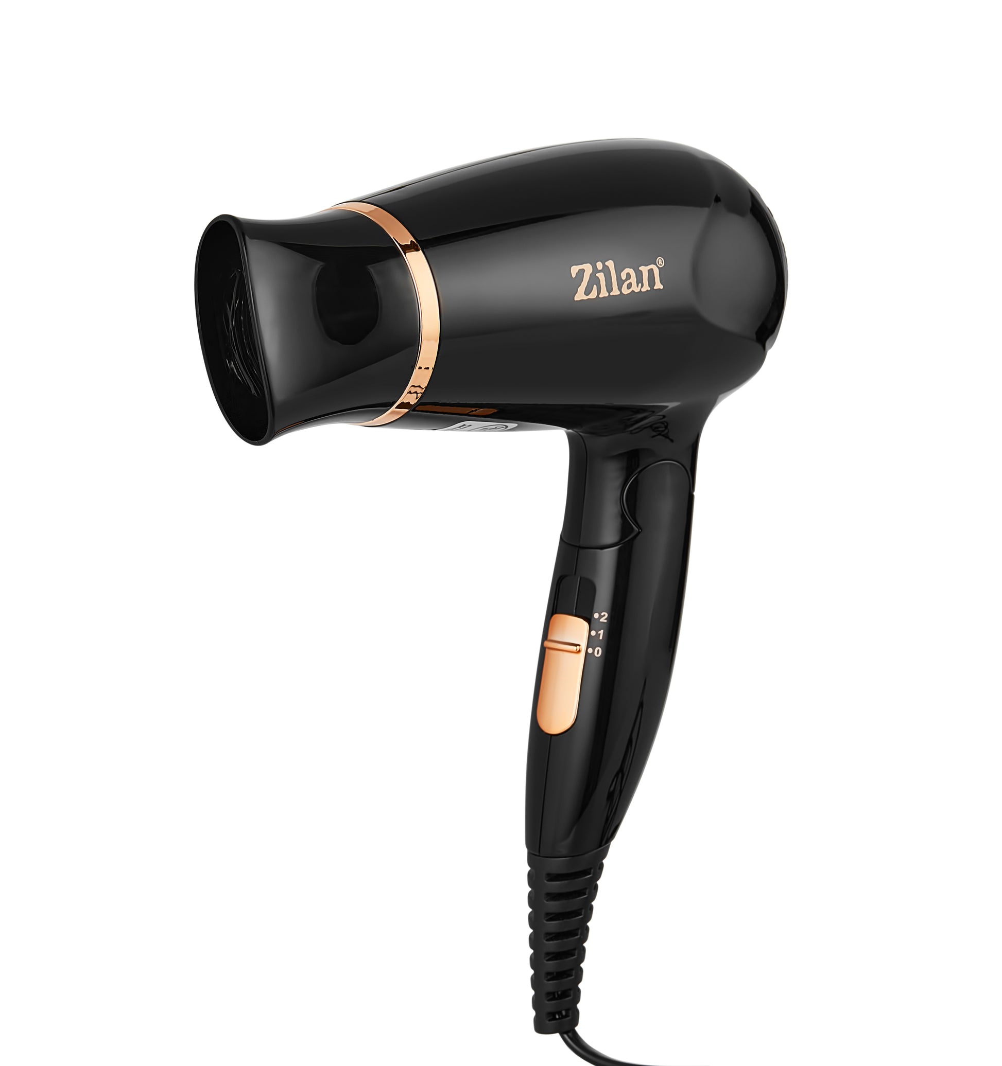 Uscator de par Floria ZLN2953 Negru cu maner pliabil pentru voiaj , 1200 W, 2 viteze si temperatura, Concentrator