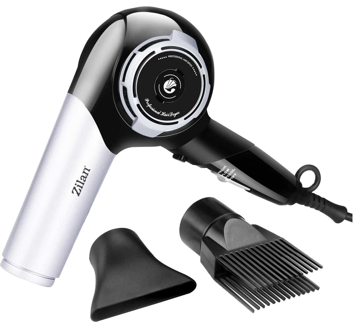 Uscator de par ZILAN ZLN2946 Gri/Negru 1800W, 3 setari de temperatura, motor DC