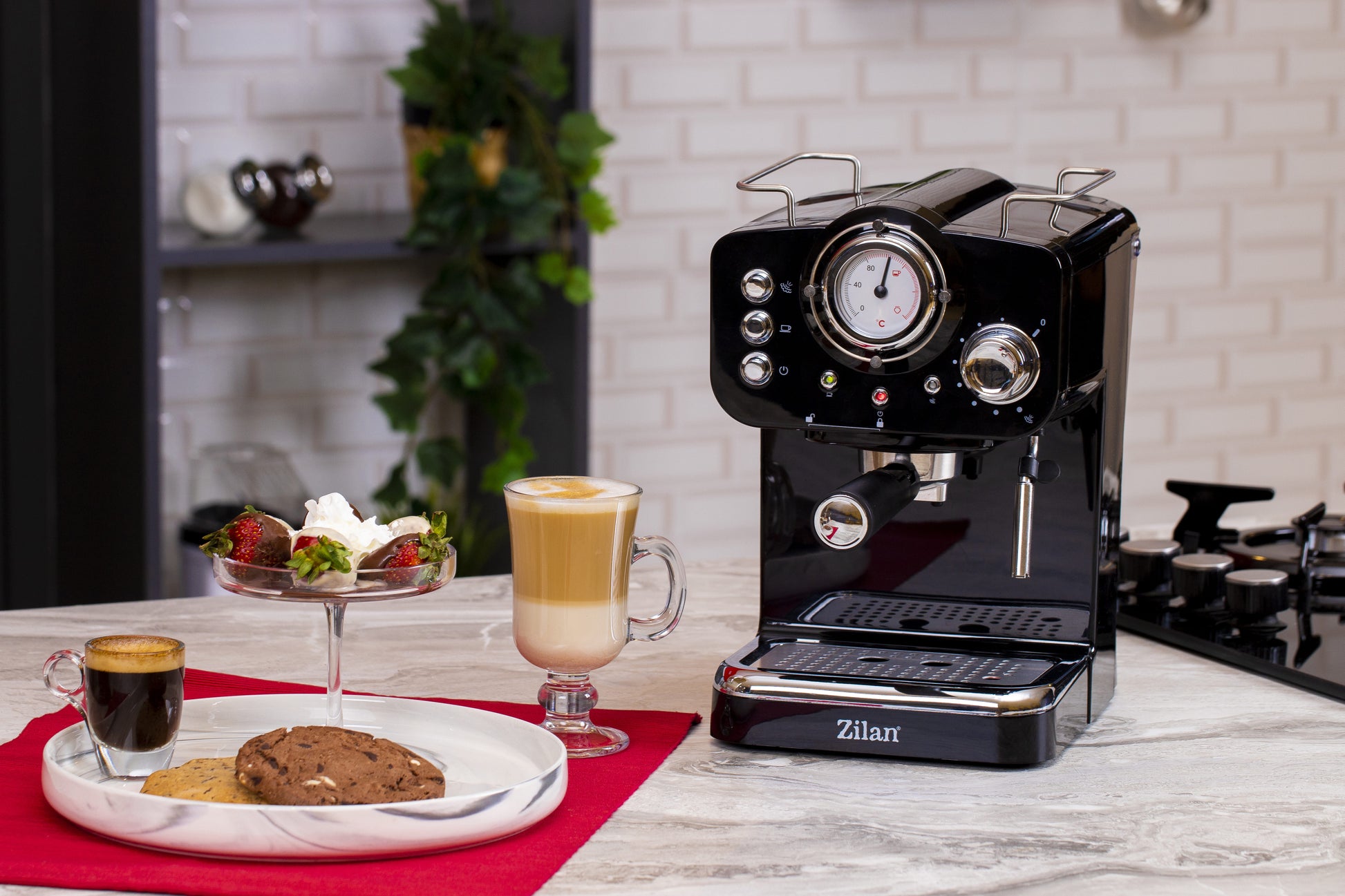 Espressor manual Zilan ZLN2991 Negru,15 Bar, 1.25 l, 1100W, Design Retro