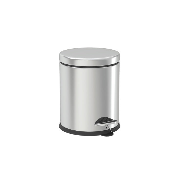 Set de baie Zilan ZLN4605 4 in 1 din inox cu cos menajer de 3 litri, perie WC, suport sapun lichid, suport periute de dinti