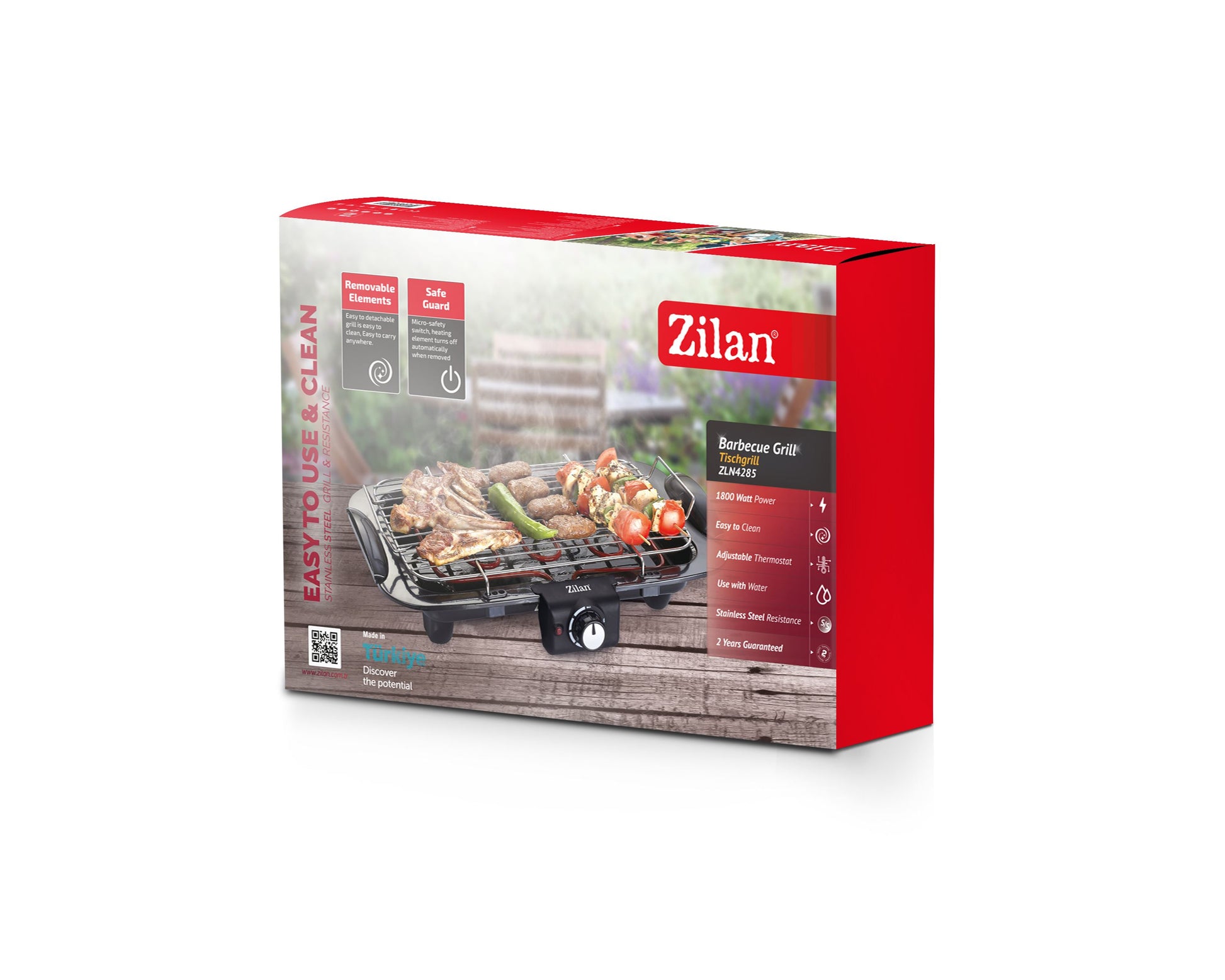 Gratar electric Zilan ZLN4285 Negru, putere 1800W, termostat ajustabil