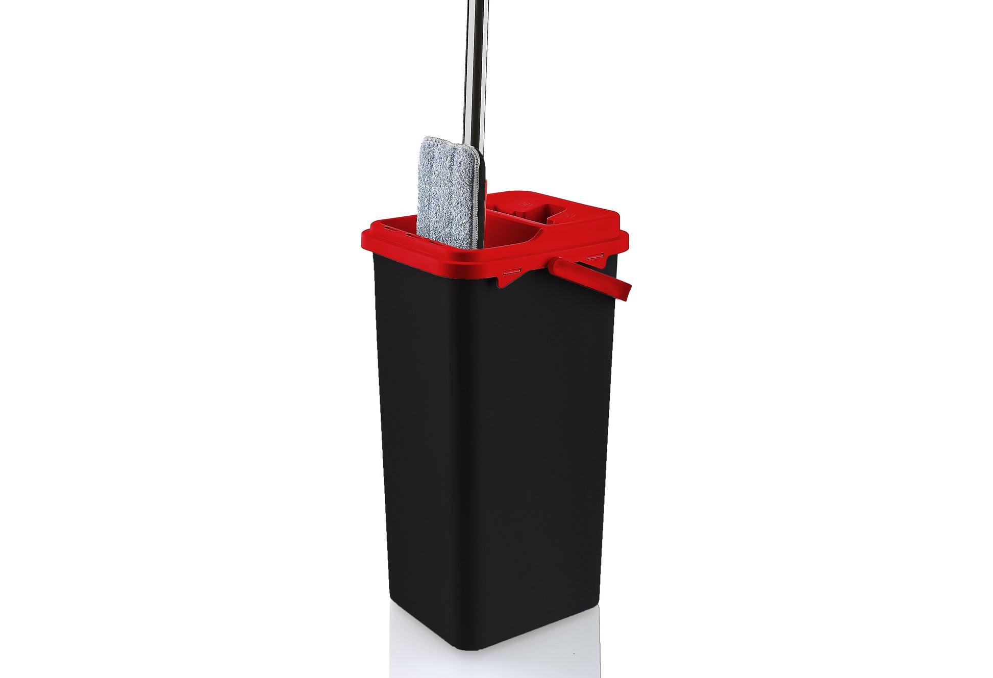 Mop de curatenie Lisa ZLN4643 Negru, galeata de 8 l cu scurgere laterala si laveta detasabila