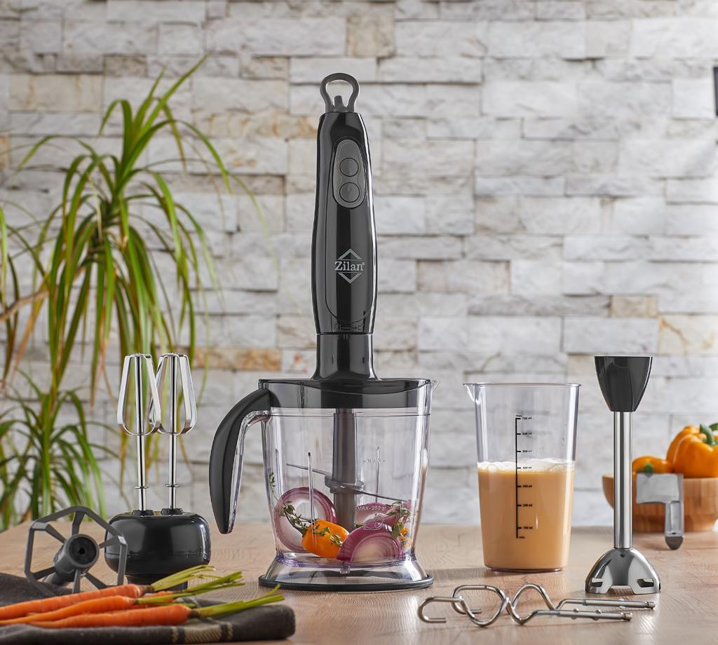 Mixer vertical Zilan ZLN5343 Negru, 700 W, pahar gradat 0.7 l, recipient de miscare 1L, doua viteze