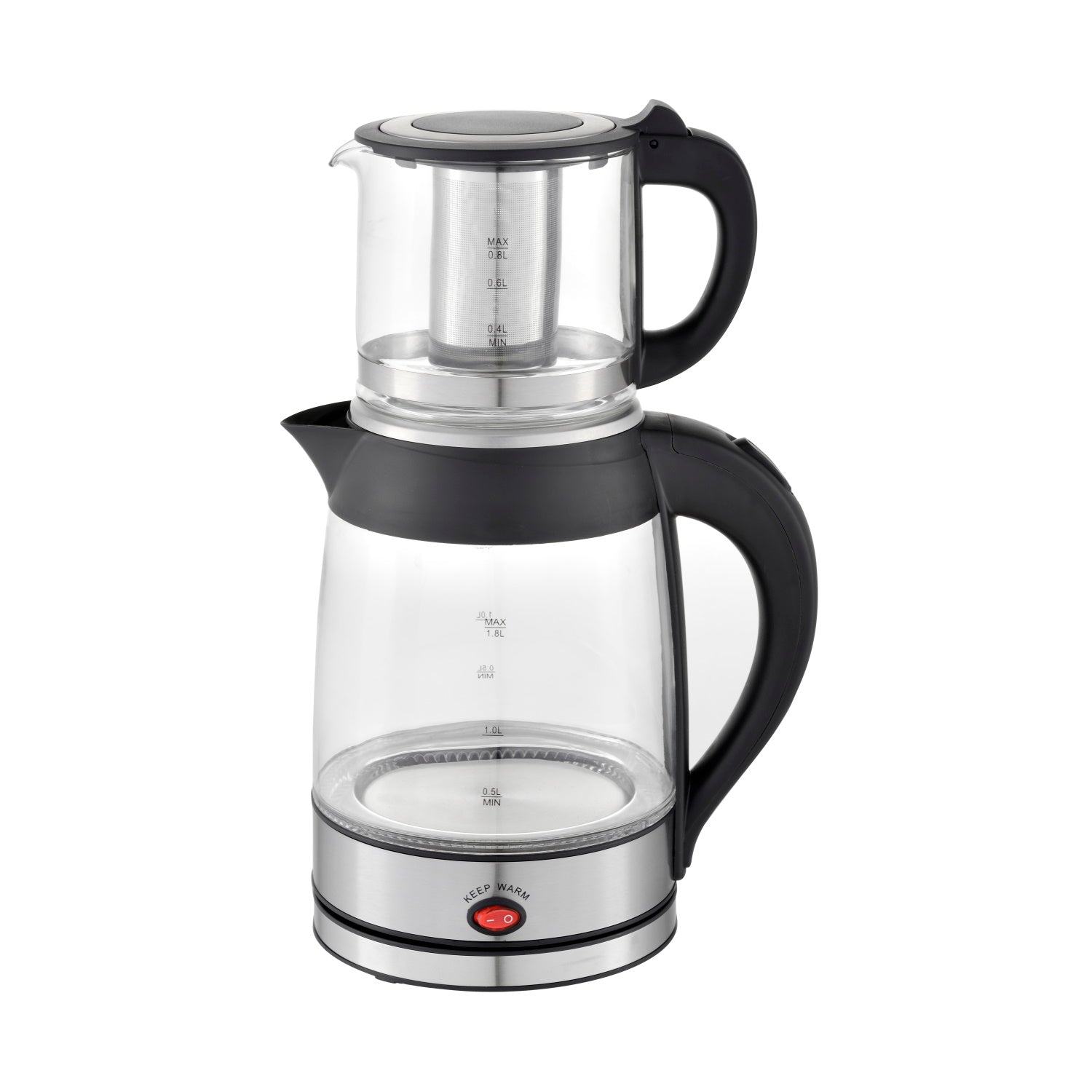 Set fierbator electric plus ceainic Zilan ZLN4858 Argintiu, putere 2200W, capacitate 1.8L si 0.8L