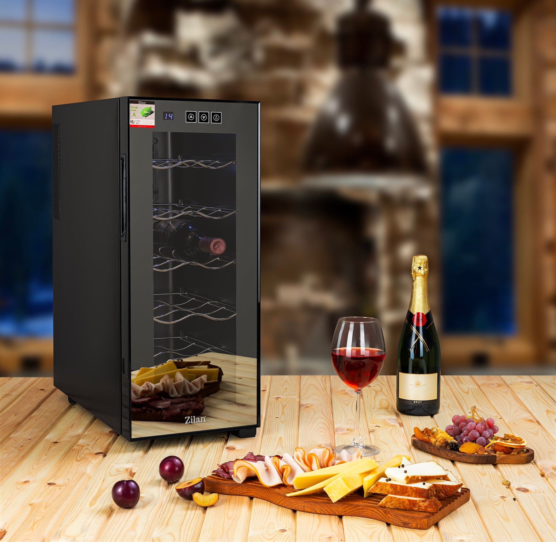 Frigider pentru vinuri Zilan ZLN4681 Negru, 33L, 50W, iluminare interioara