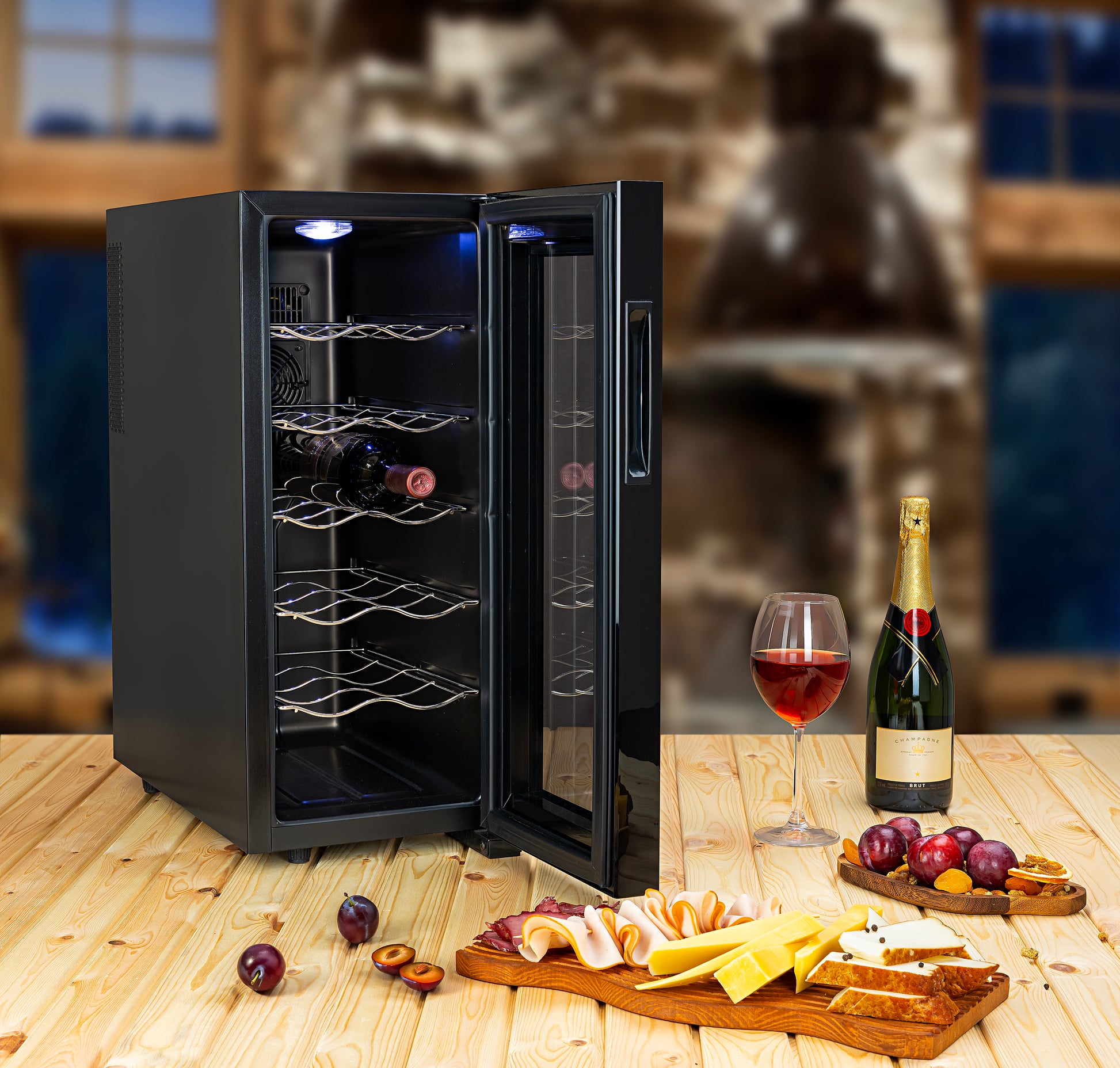 Frigider pentru vinuri Zilan ZLN4681 Negru, 33L, 50W, iluminare interioara