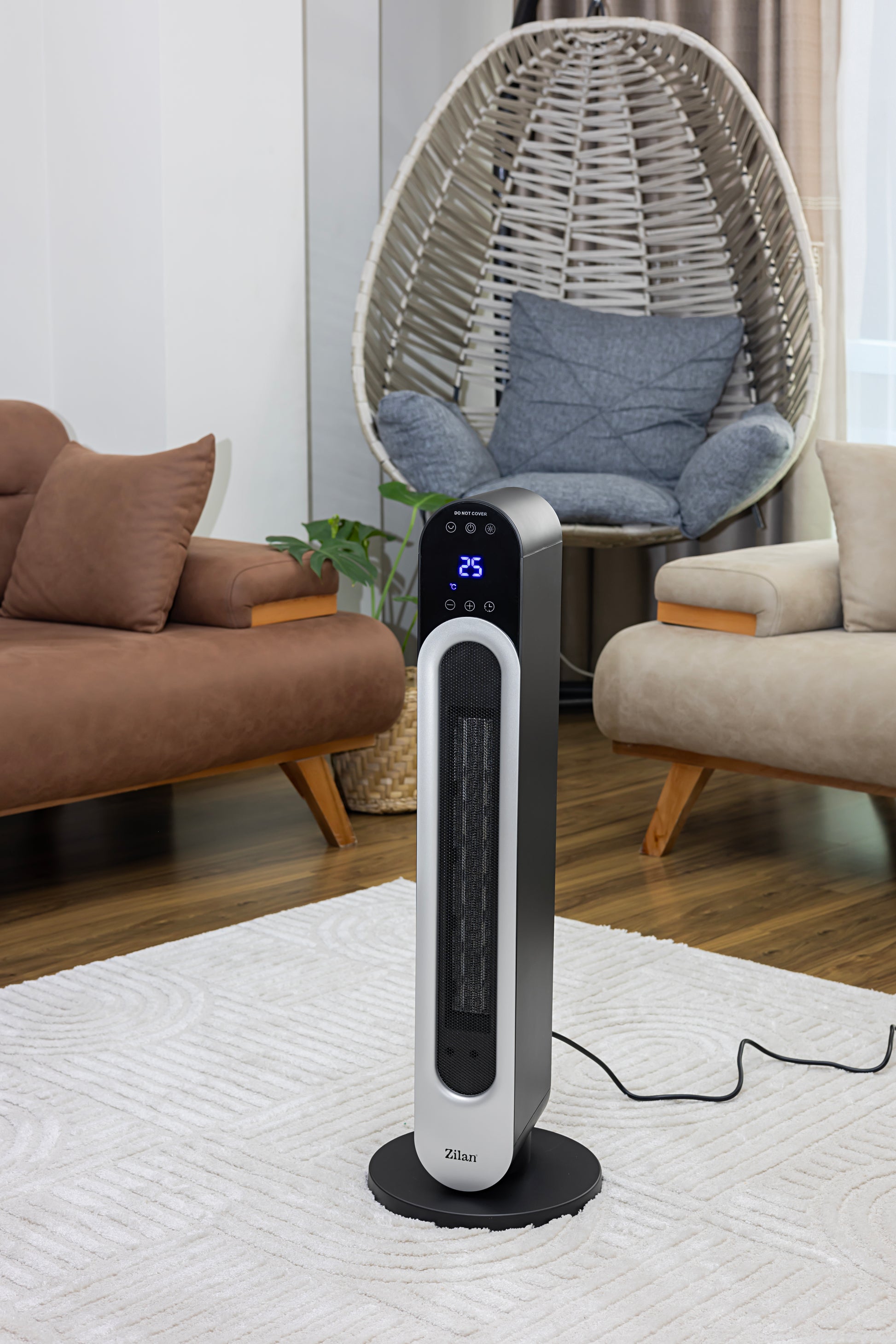 Aeroterma turn Zilan ZLN5657 Negru, 2200W, protectie la supraincalzire, 3 trepte de viteza