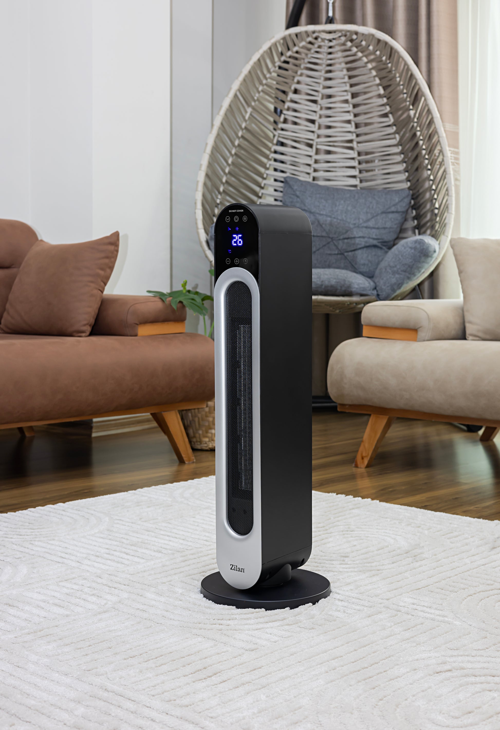 Aeroterma turn Zilan ZLN5657 Negru, 2200W, protectie la supraincalzire, 3 trepte de viteza