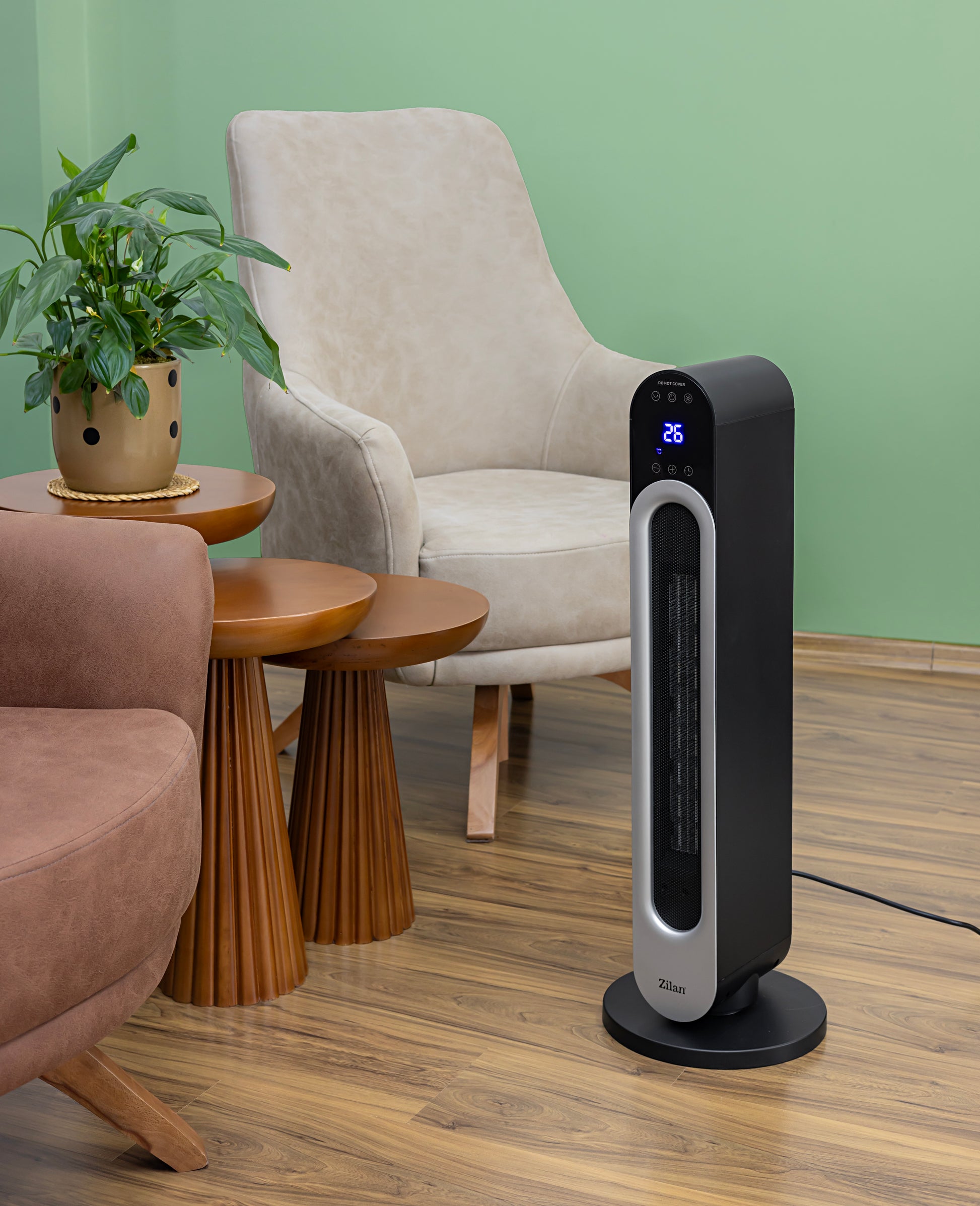 Aeroterma turn Zilan ZLN5657 Negru, 2200W, protectie la supraincalzire, 3 trepte de viteza