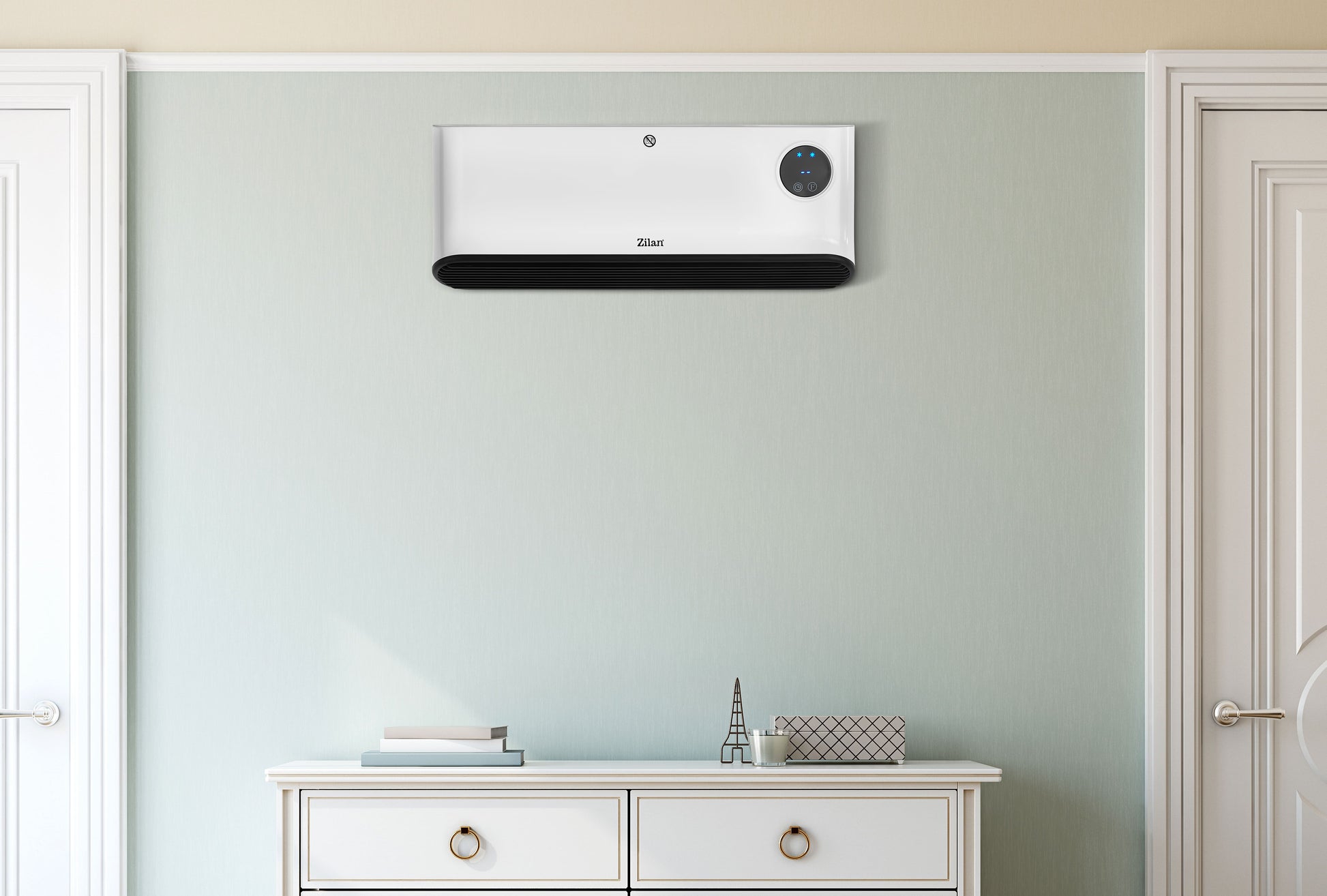 Aeroterma de perete Zilan ZLN5626 Alba, putere 2200W, ecran LED, detector de ferestre deschise