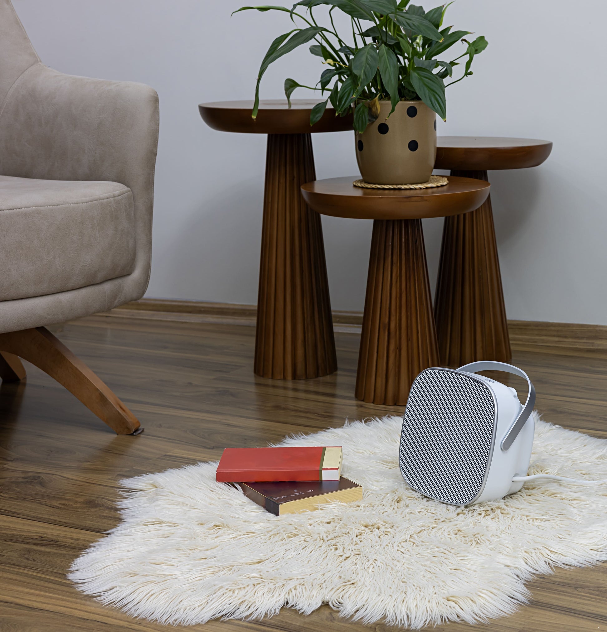 Aeroterma ceramica Zilan ZLN5671 Alba, cu maner de portabilitate, putere 1500W, timer