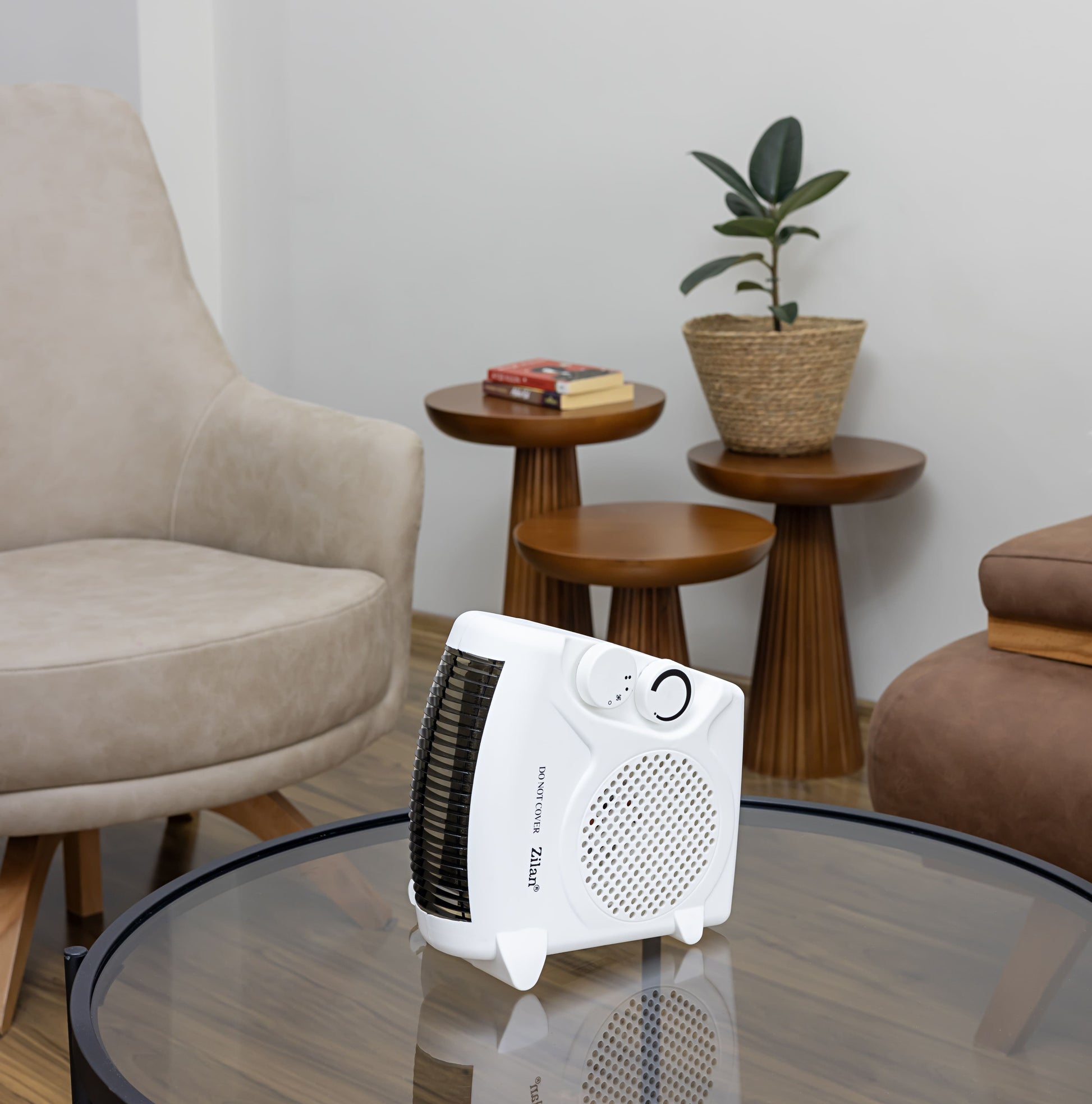 Aeroterma de podea Zilan ZLN5534 Alba, putere 2000W, indicator luminos, termostat reglabil