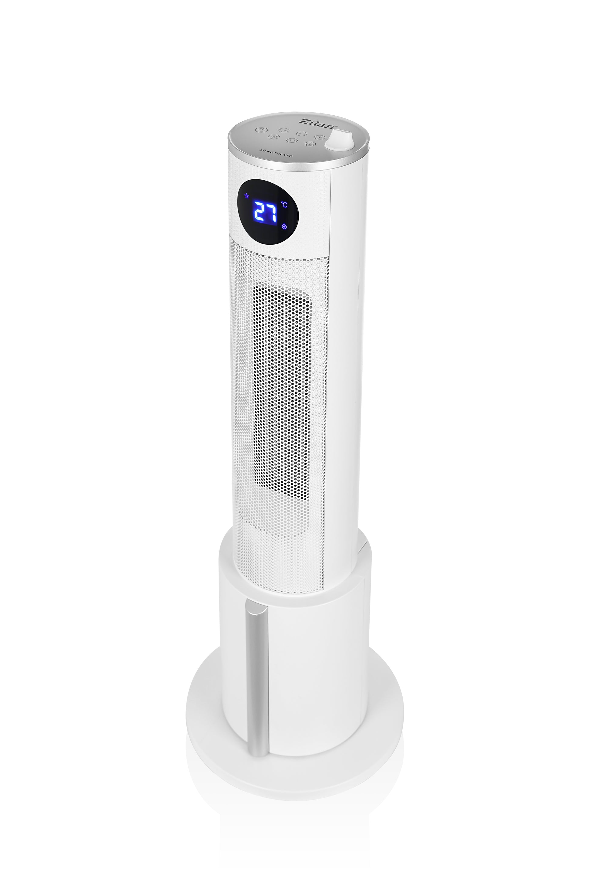 Aeroterma tip turn Zilan ZLN5640 Alba, putere 2200W, ecran LED, 3 trepte de viteza