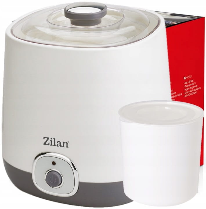 Aparat pentru facut iaurt, Zilan ZLN6098 Alb, indicator luminos, capacitate 1L