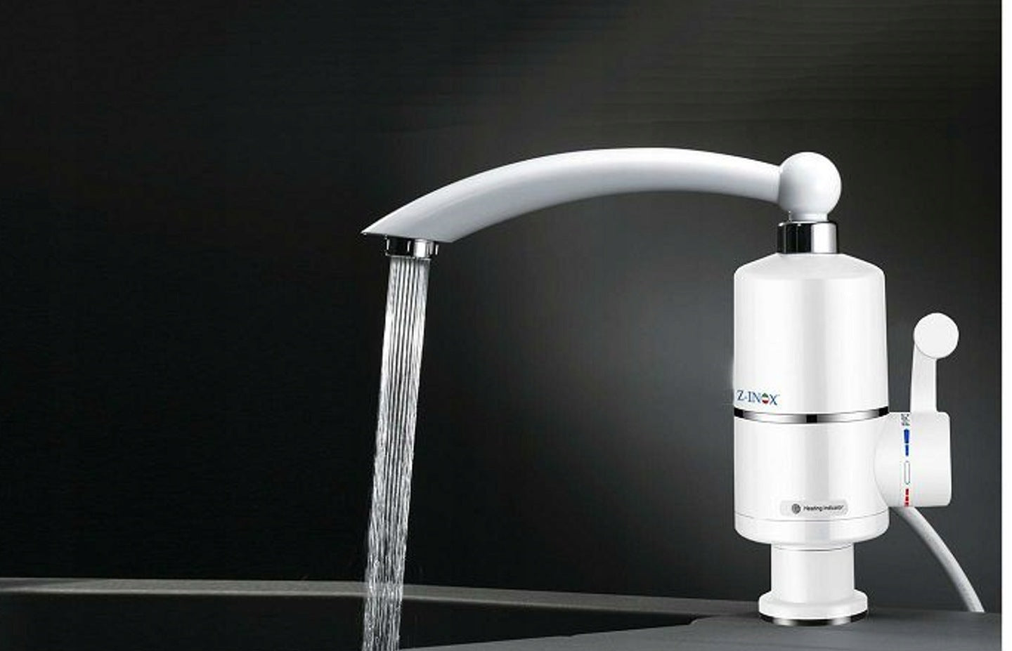 Robinet electric Z-Inox ZLN5473 Alb, incalzire instanta, putere 3000W, inox