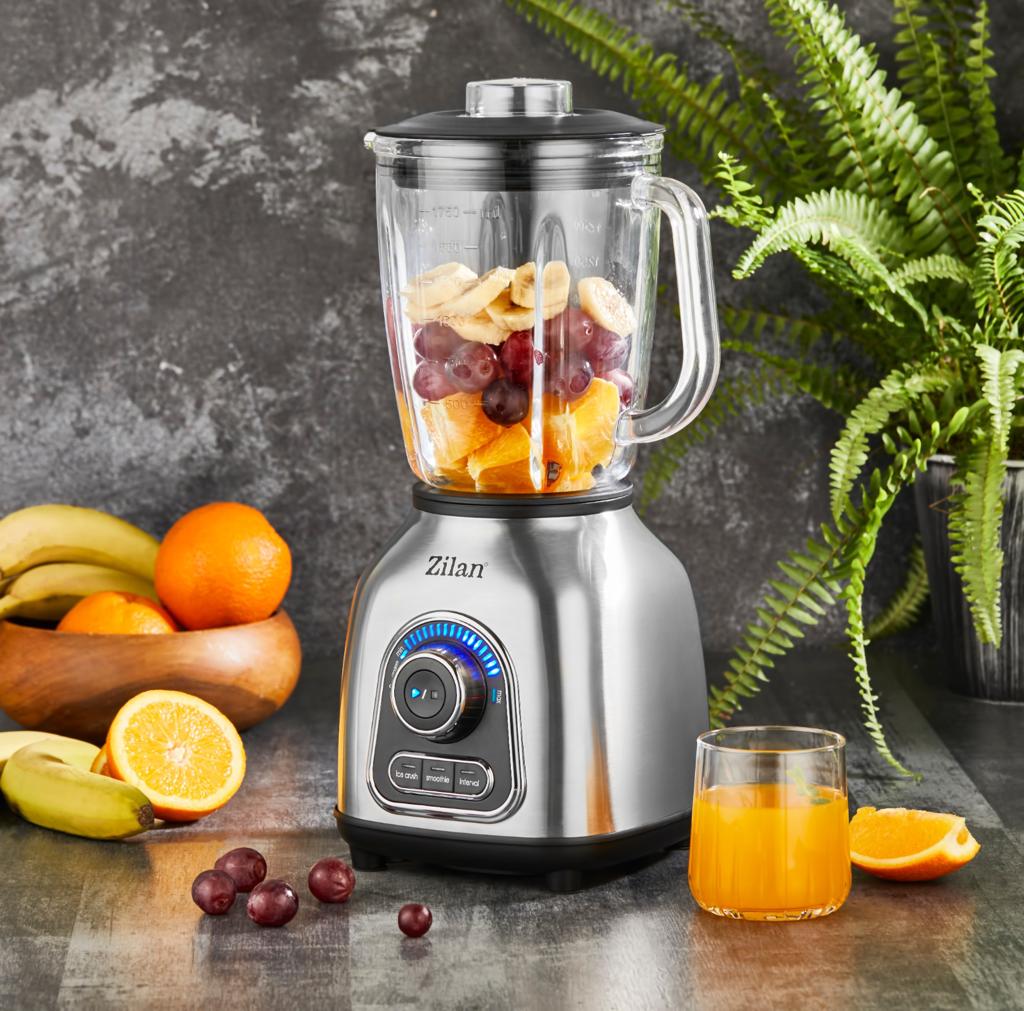 Blender Zilan ZLN5596 Inox, putere 1400 W, capacitate 1.75L, viteza ajustabila