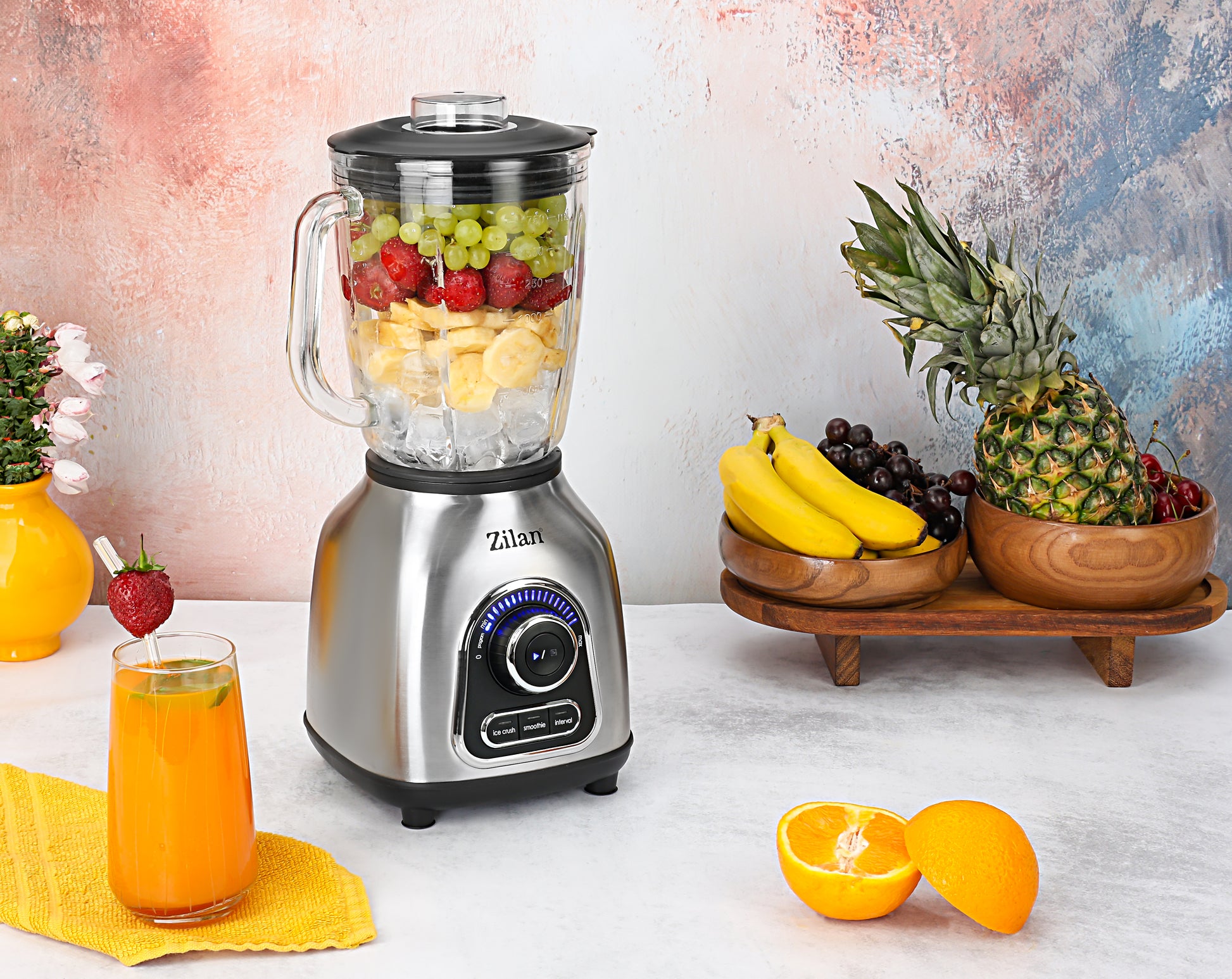Blender Zilan ZLN5596 Inox, putere 1400 W, capacitate 1.75L, viteza ajustabila