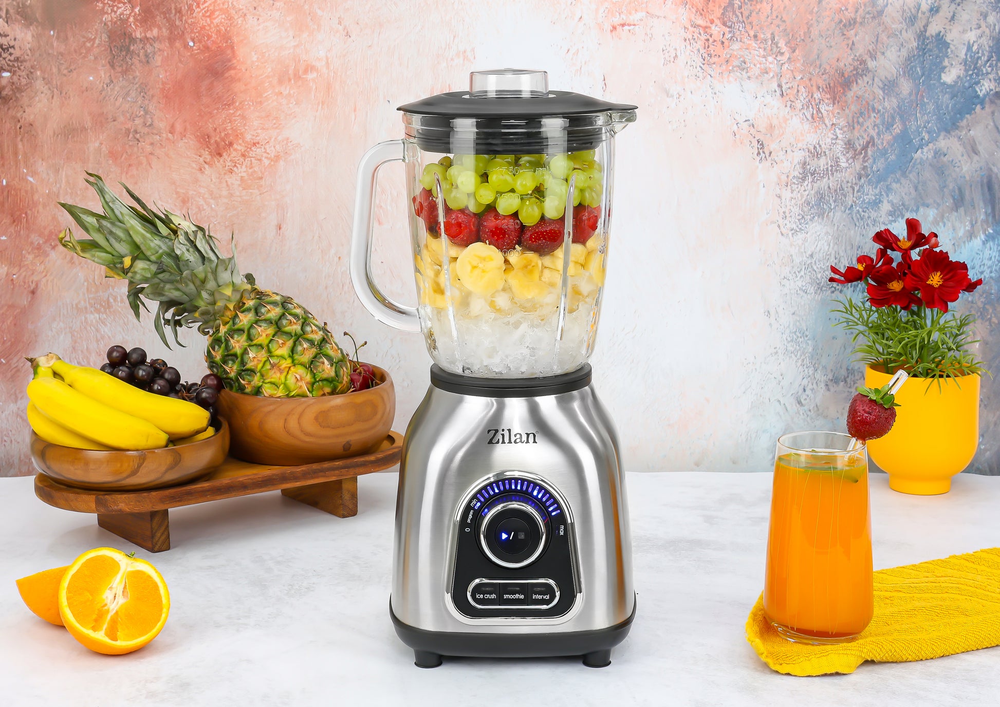 Blender Zilan ZLN5596 Inox, putere 1400 W, capacitate 1.75L, viteza ajustabila