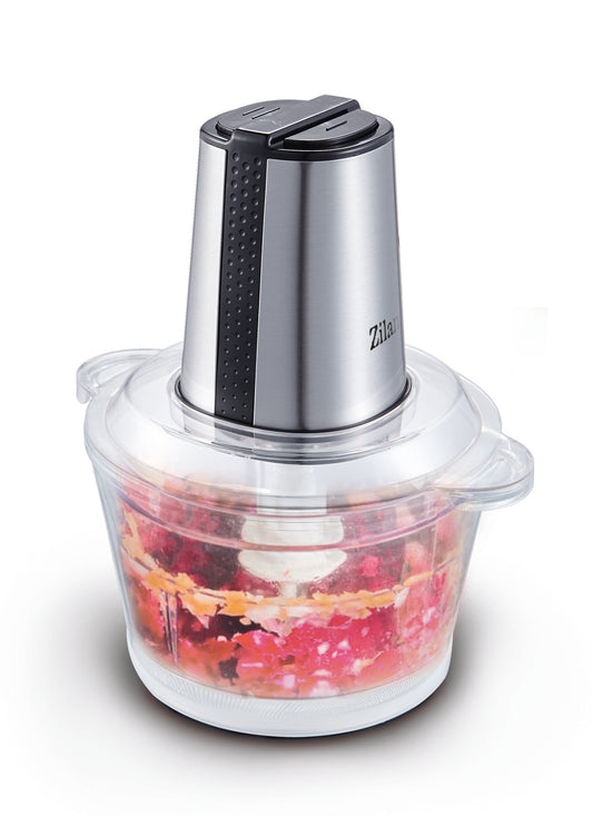 Tocator legume-fructe ZILAN ZLN-3888, Putere 300W, Vas din sticla 1.6L, 4 lame inox, 2 trepte de viteza