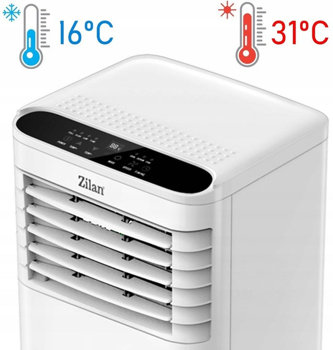 Aer conditionat portabil Zilan ZLN7101 Alb, functie de racire, dezumidificare si ventilatie,9000 btu, filtru detasabil