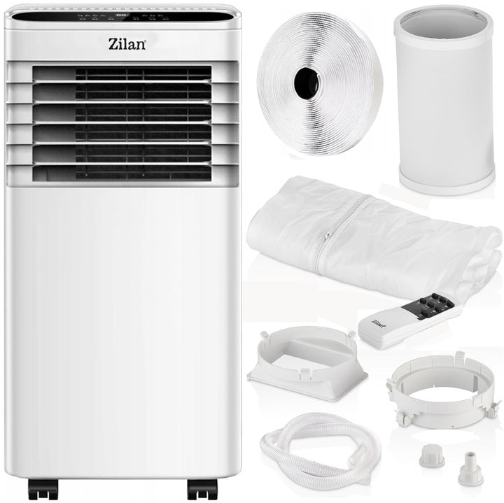 Aer conditionat portabil Zilan ZLN7101 Alb, functie de racire, dezumidificare si ventilatie,9000 btu, filtru detasabil